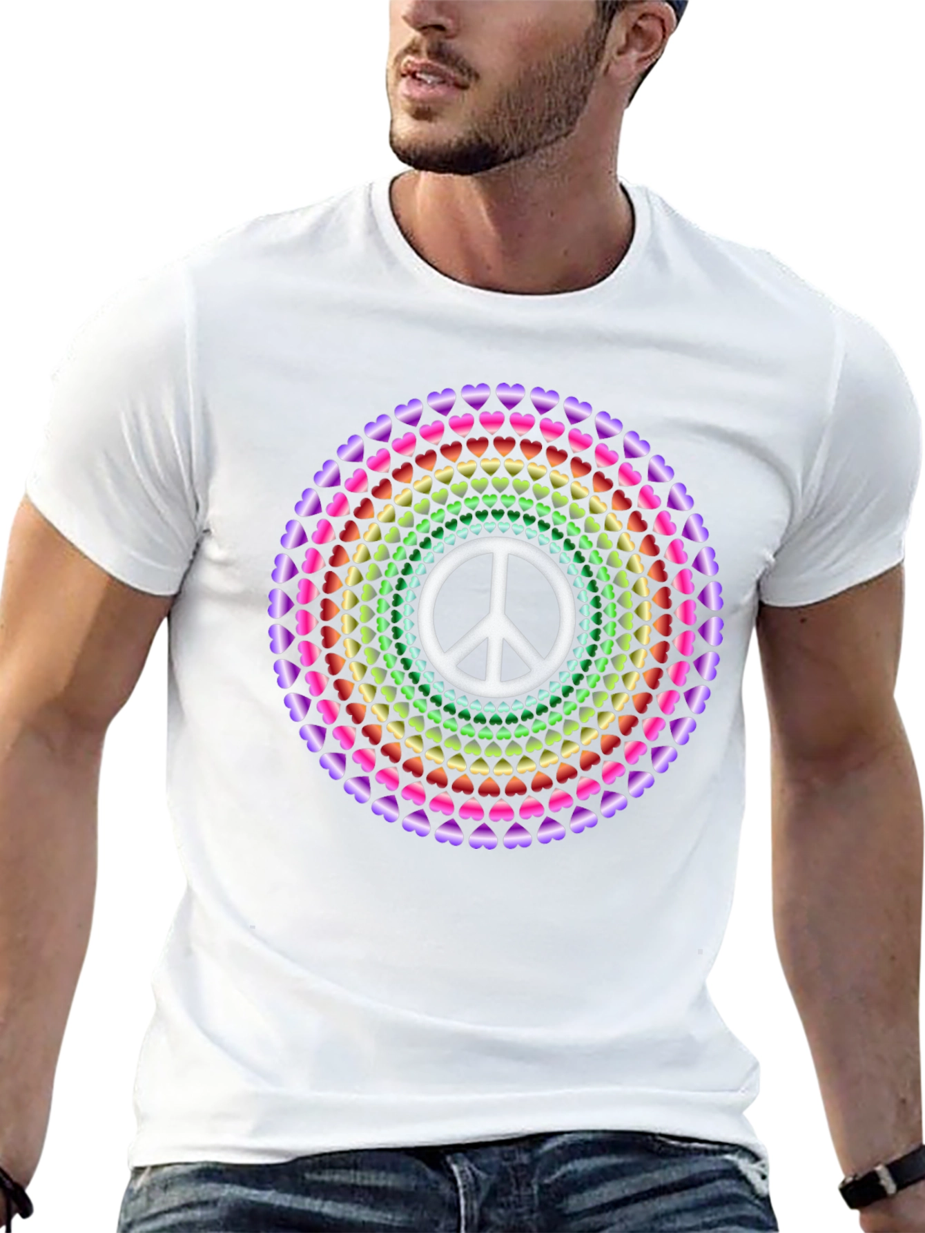 Peace & Love Heart Mandala Tee