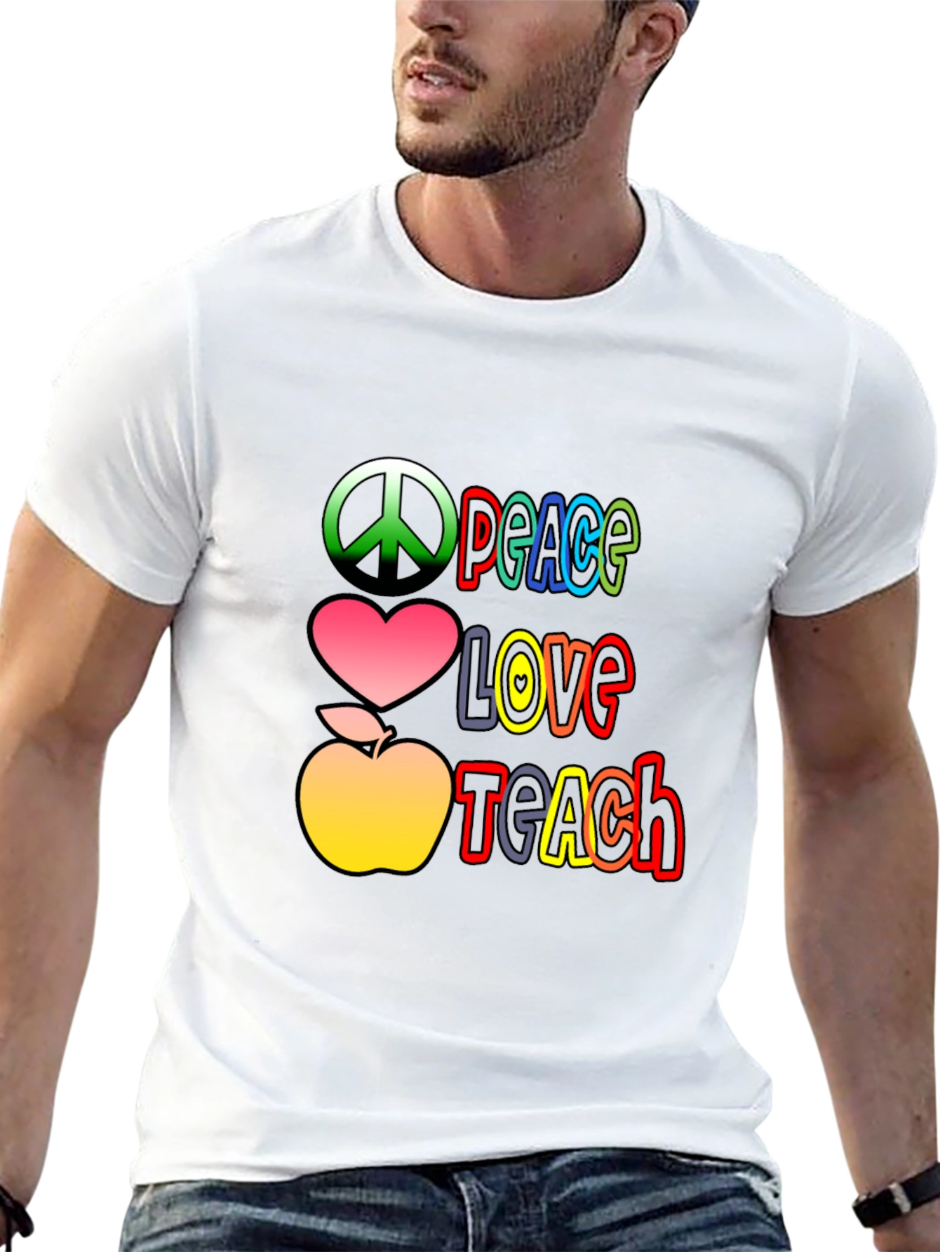 Peace Love Teach T-Shirt - Back to School