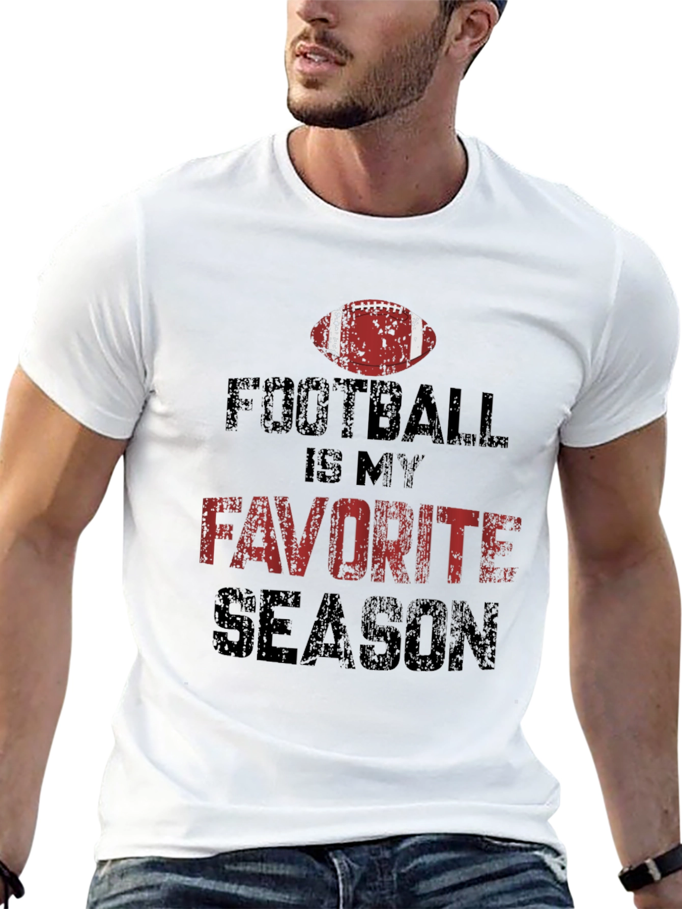 Football is My Favorite Season Black Graphic Tee