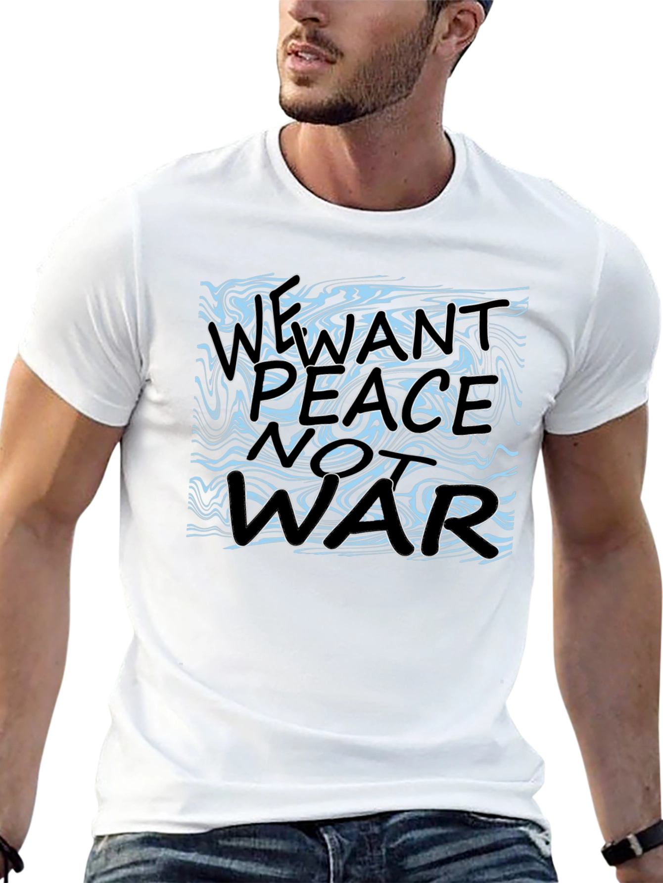 Peace Not War Graphic Tee - Black