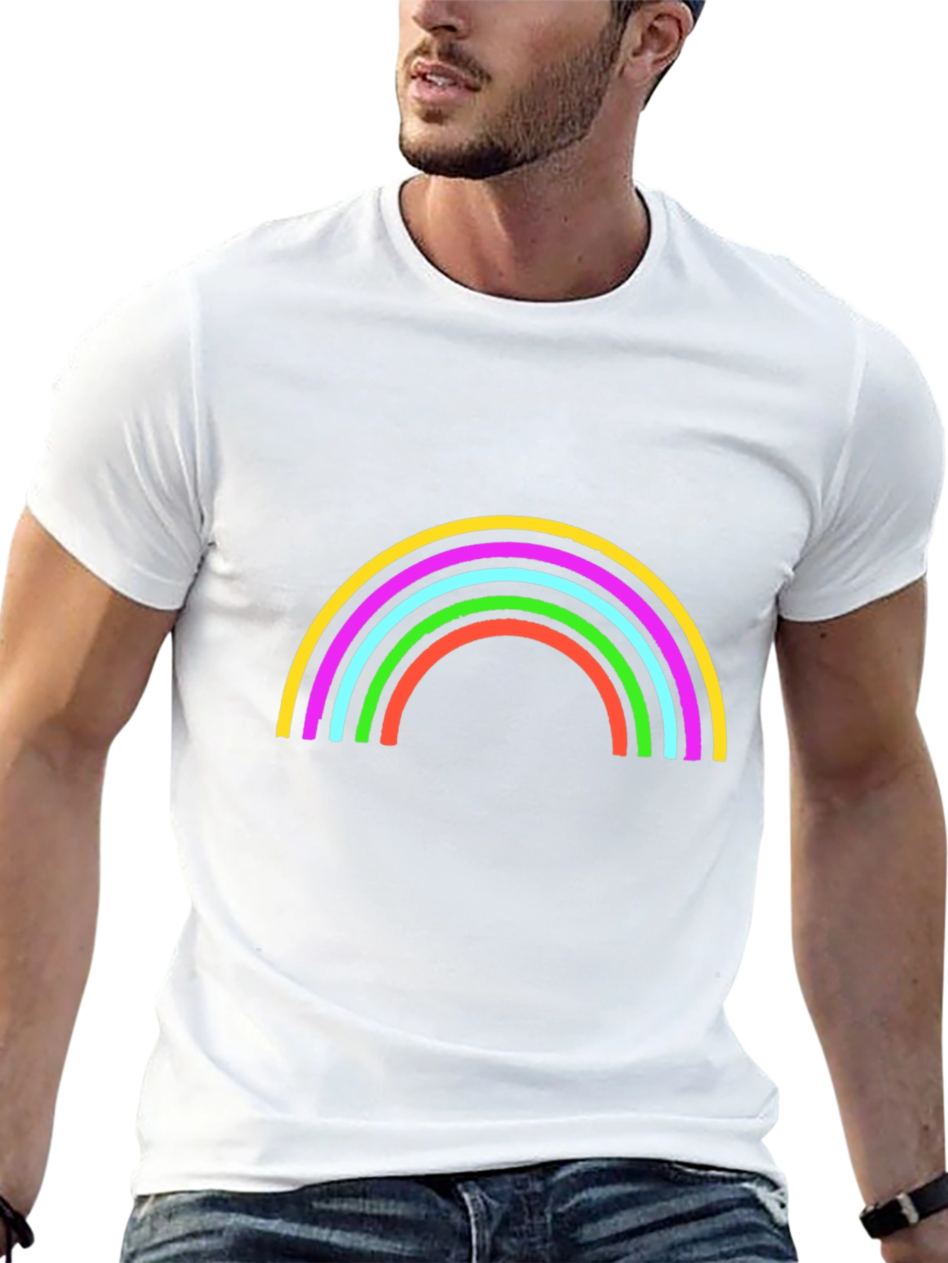 Rainbow Graphic Black T-Shirt