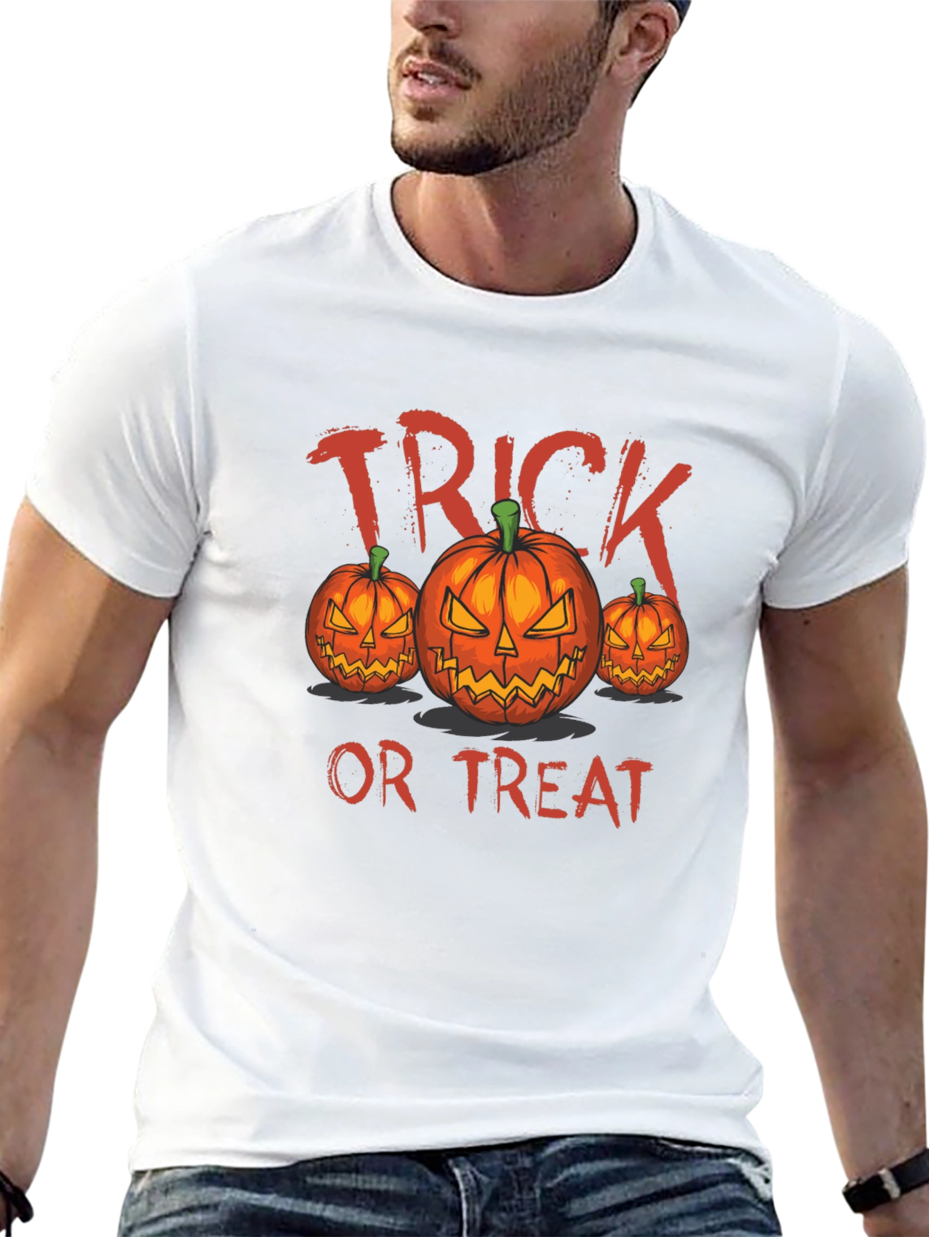 Halloween Pumpkin Trick or Treat Graphic Tee