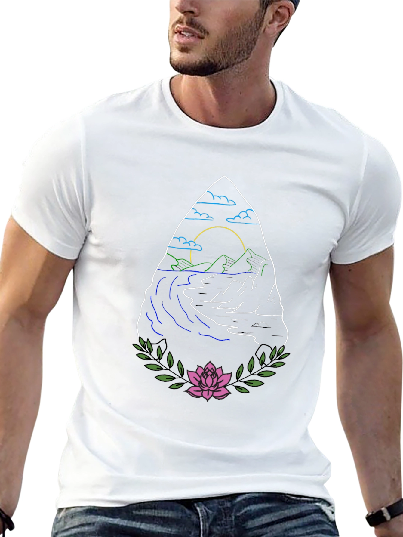 Nature Graphic Black T-Shirt