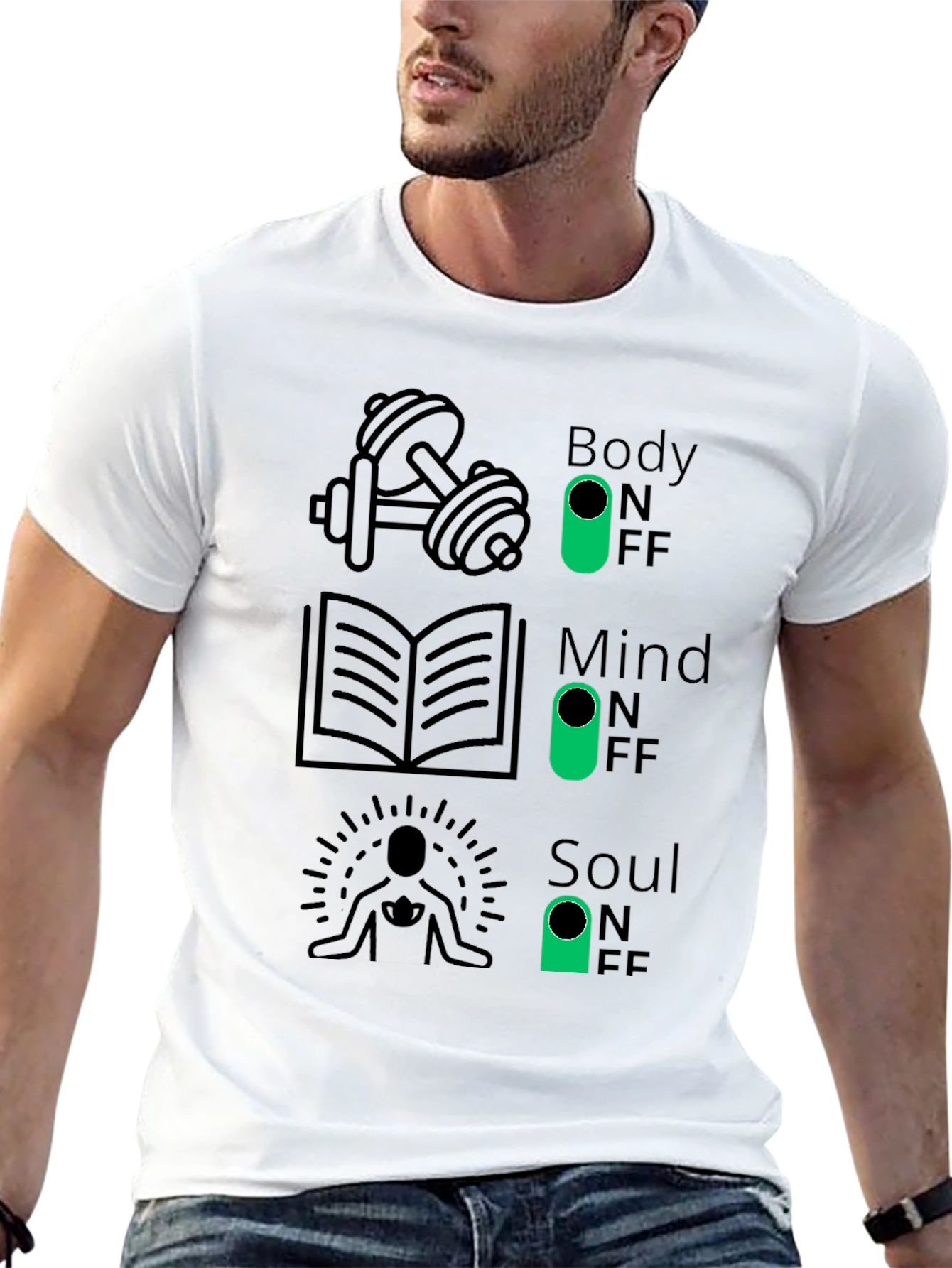 Body Mind Soul - Funny Graphic T-Shirt