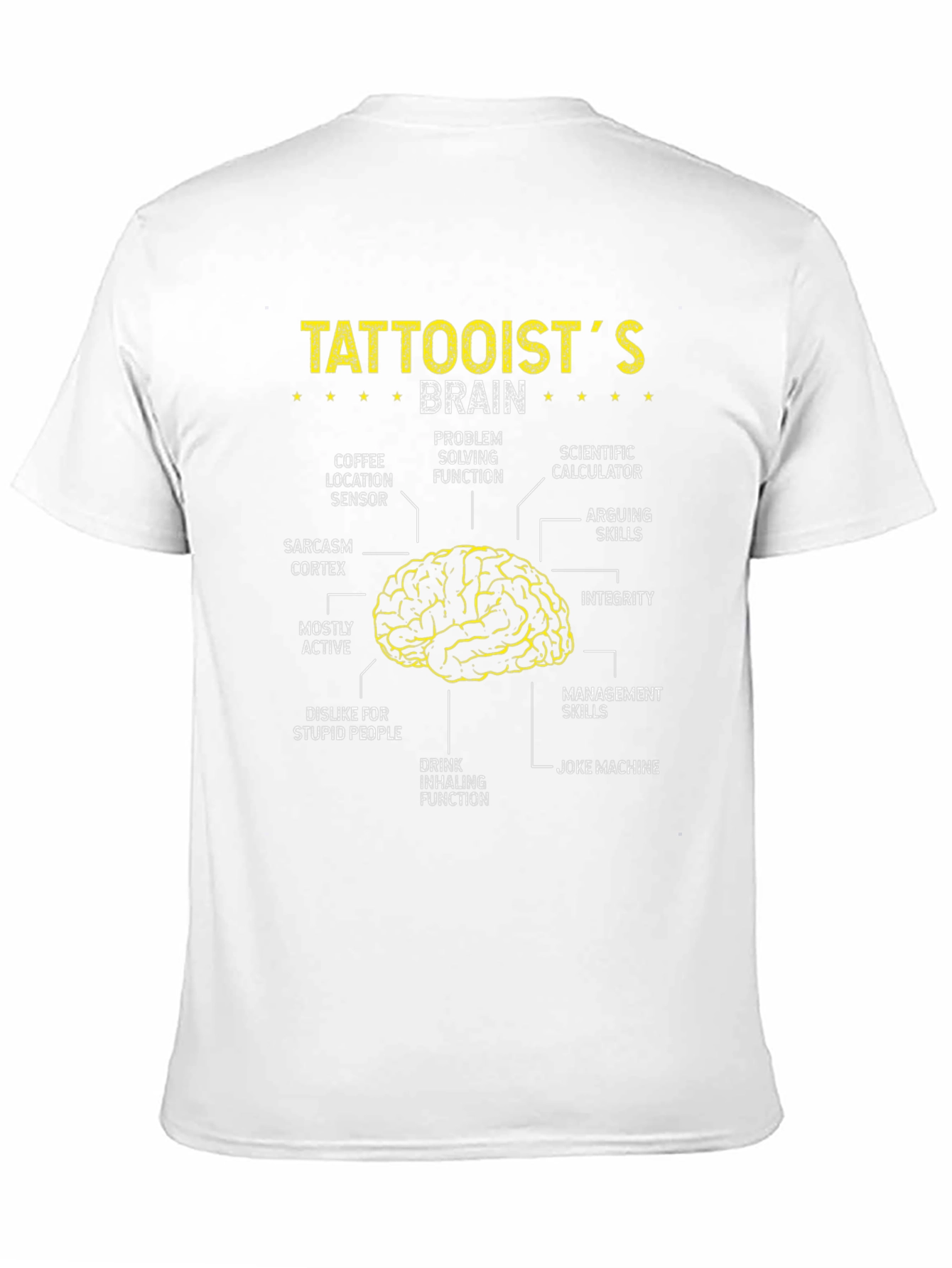 Tattooist Brain Anatomy Black T-Shirt