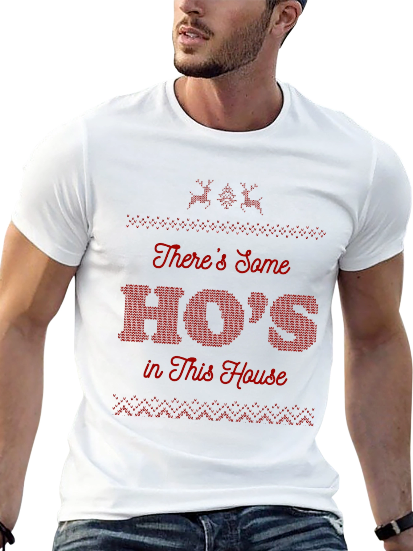 Funny Hos in This House Graphic Christmas T-Shirt