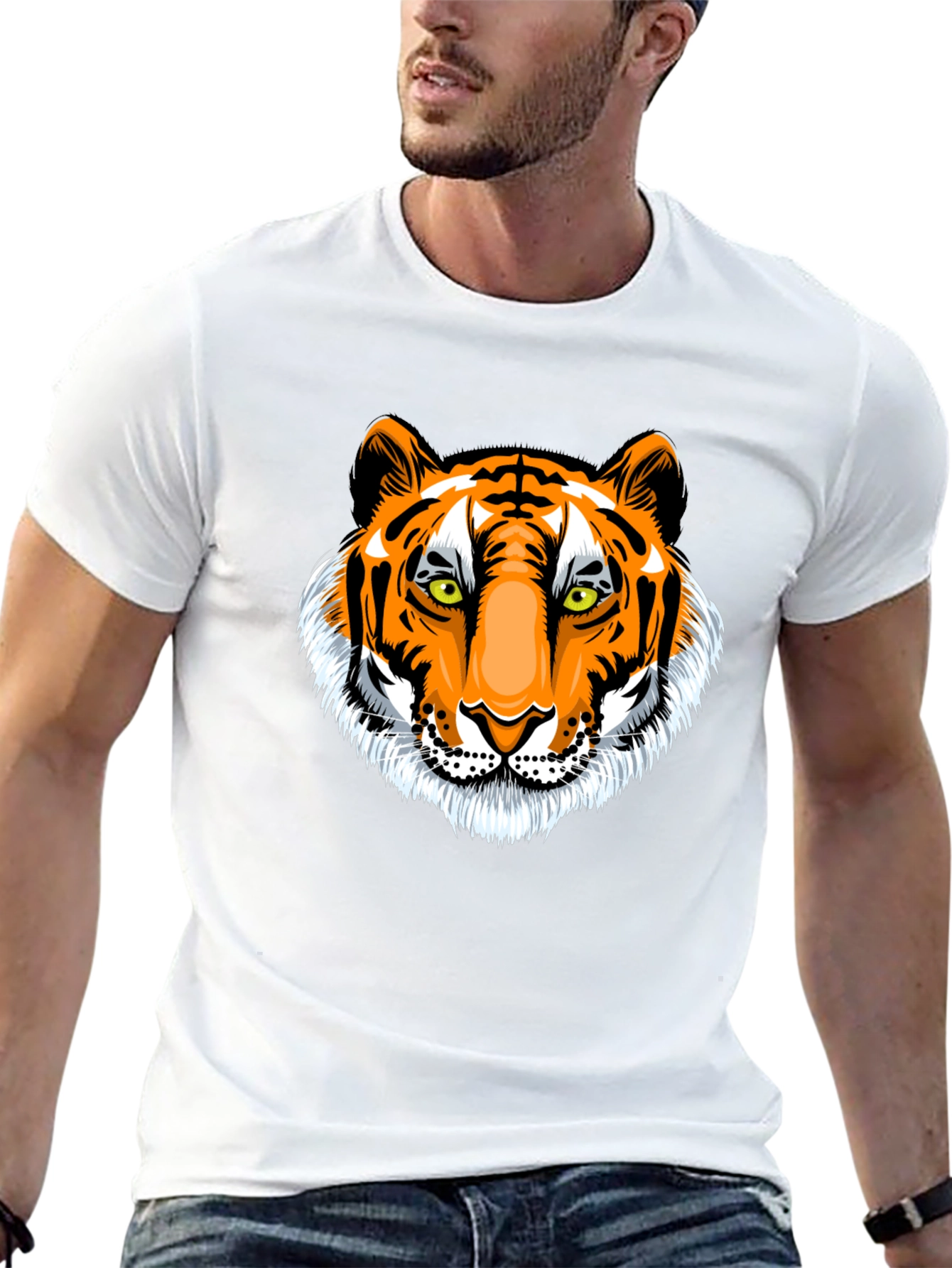 Bold Tiger Graphic Print T-Shirt