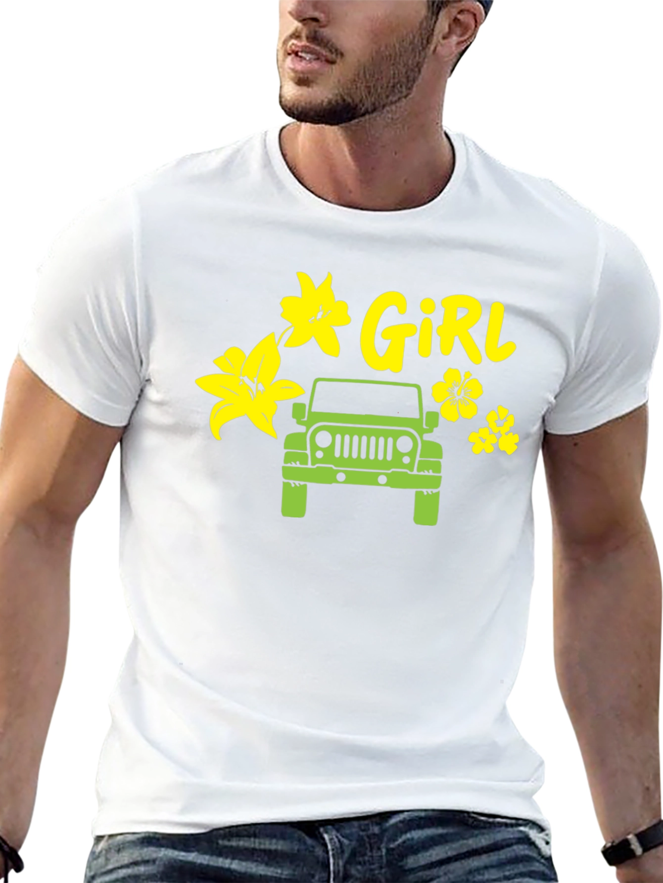 Girl Jeep Tee - Flower Power Off-Road Style