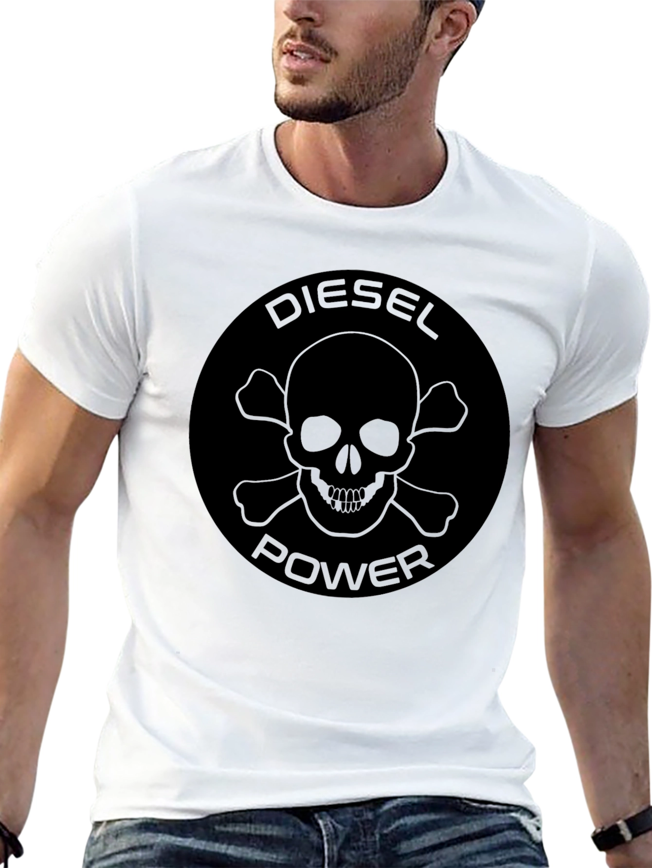 Diesel Power Skull Graphic Black T-Shirt