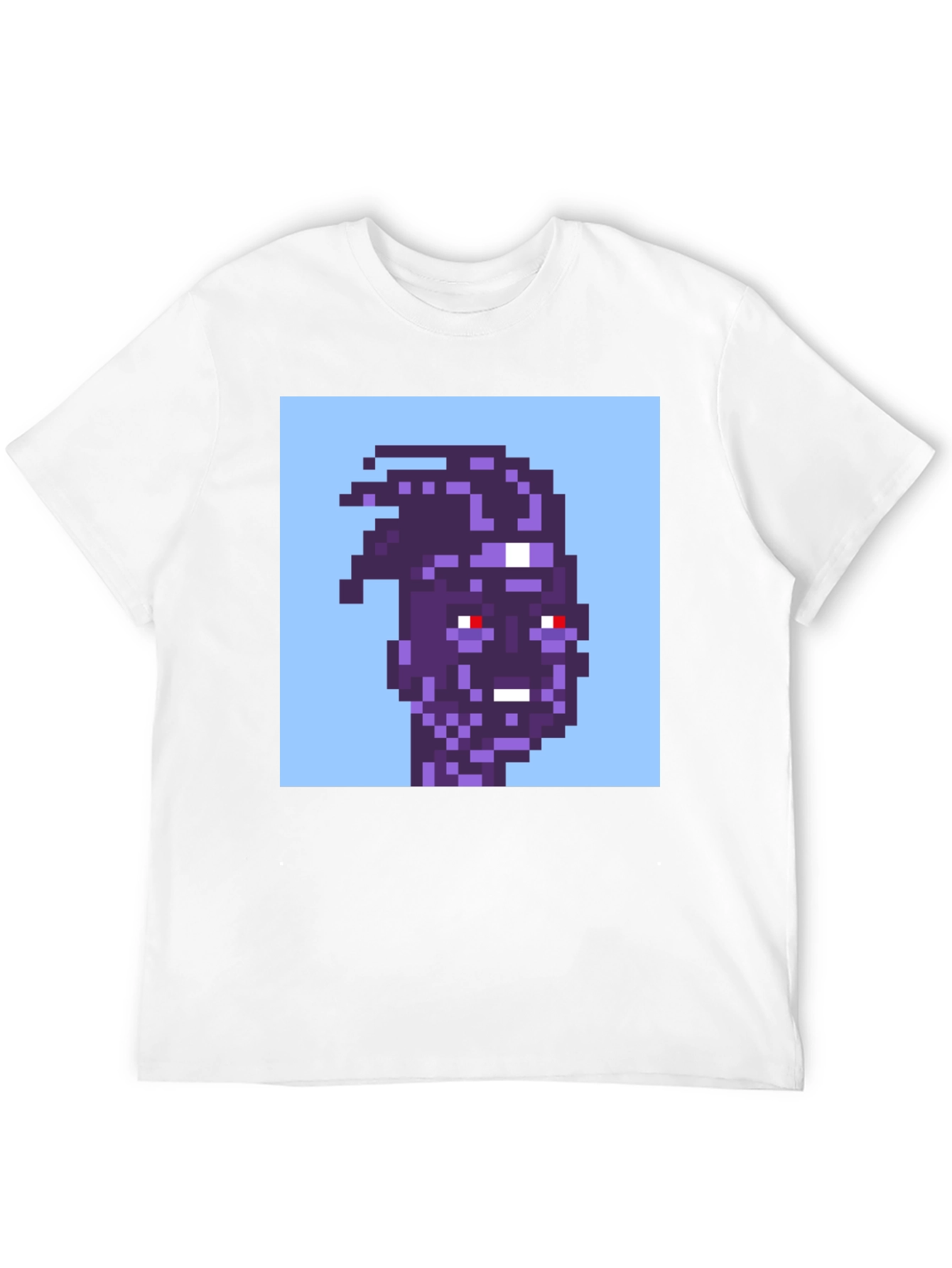 Pixel Art Purple Alien Graphic T-Shirt