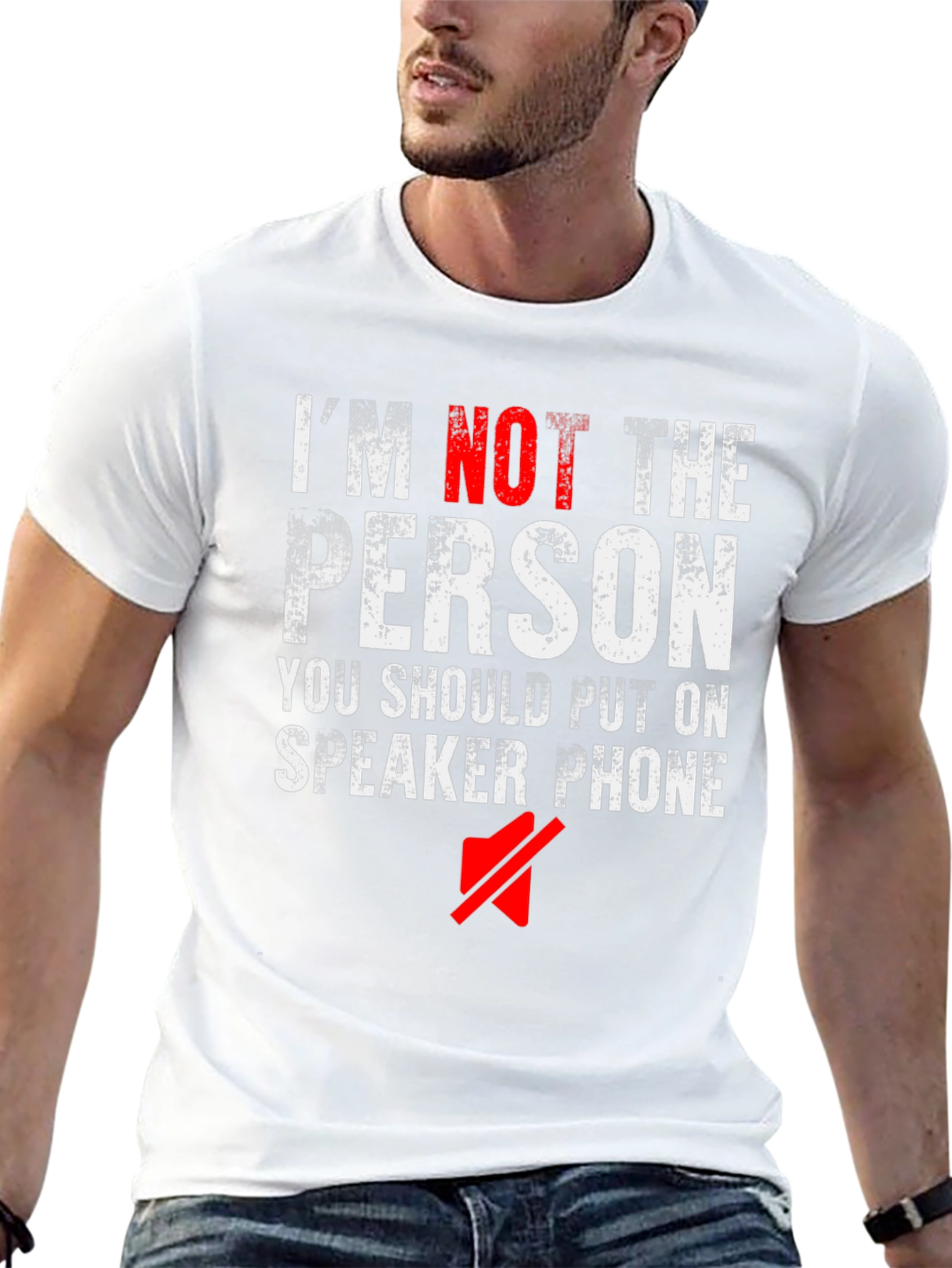 Im Not The Person Speaker Phone Funny Black T-Shirt