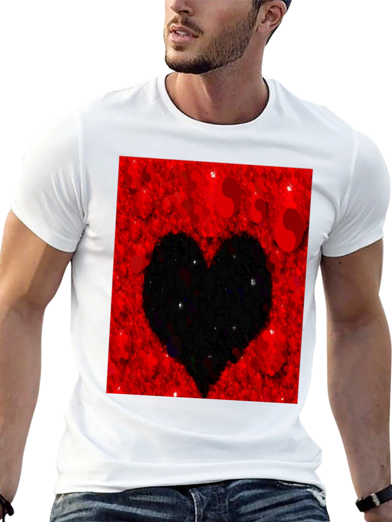 Heart Silhouette T-Shirt - Red Valentines Day Tee