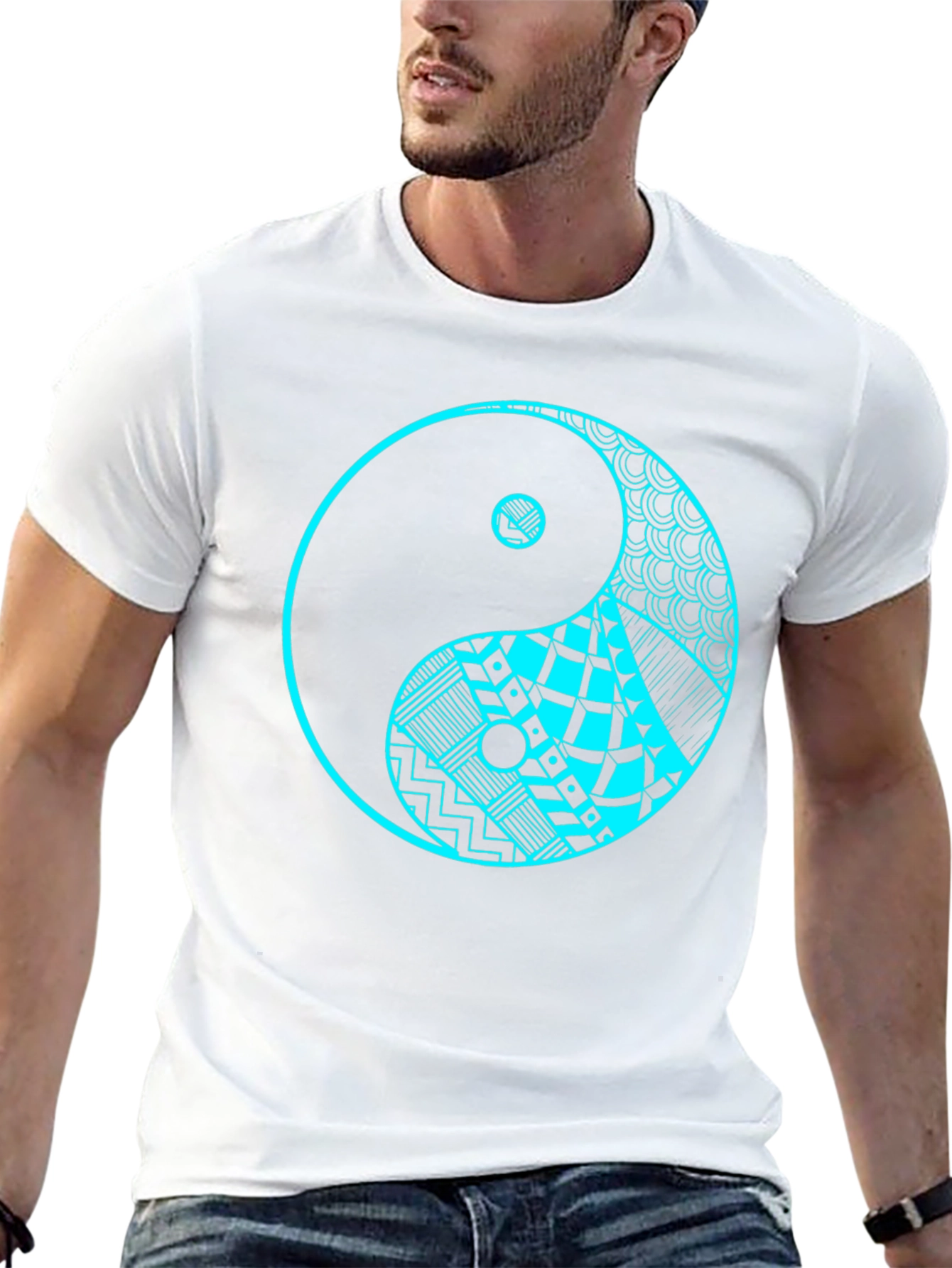 Yin Yang Graphic Tee - Black Cotton T-Shirt