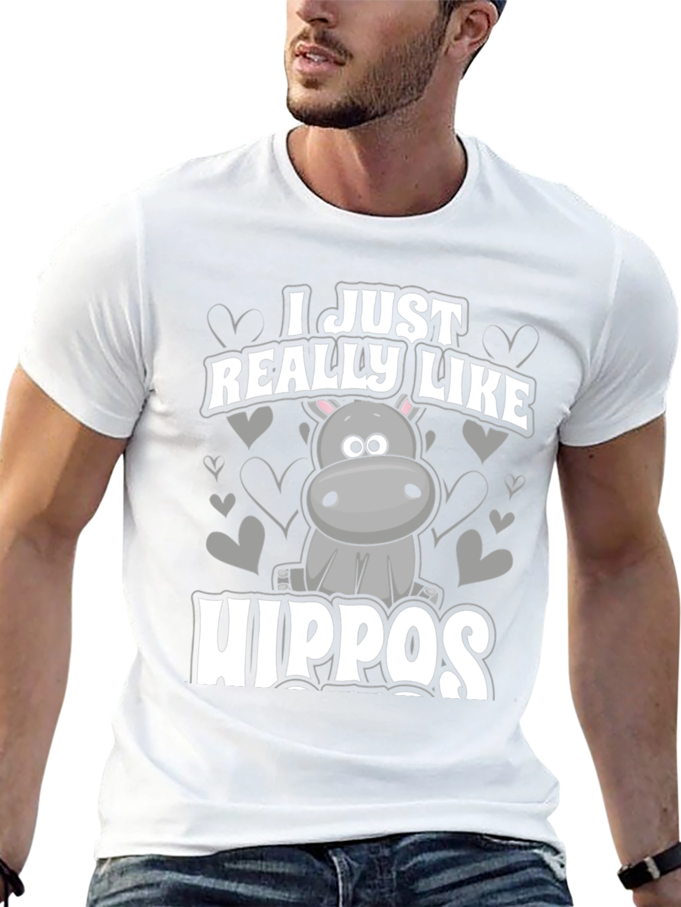 I Just Really Like Hippos Graphic T-Shirt