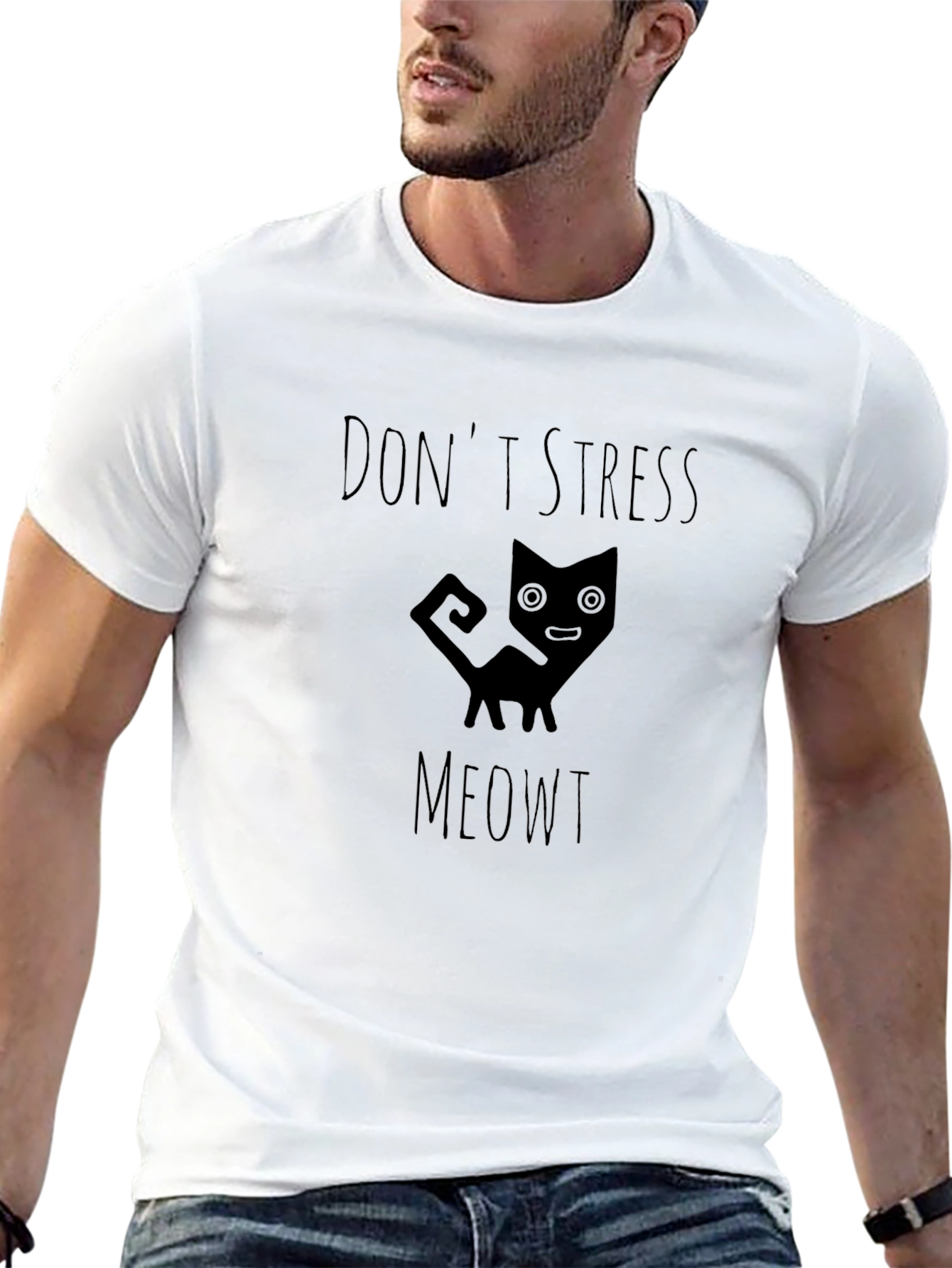 Dont Stress Meowt Black Graphic Tee
