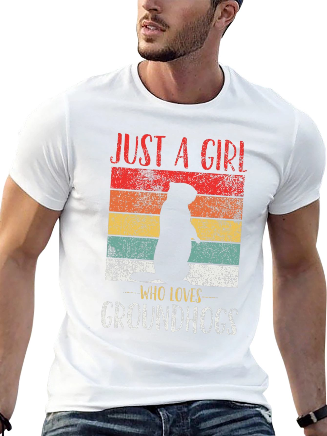 Girl Who Loves Groundhogs Retro T-Shirt