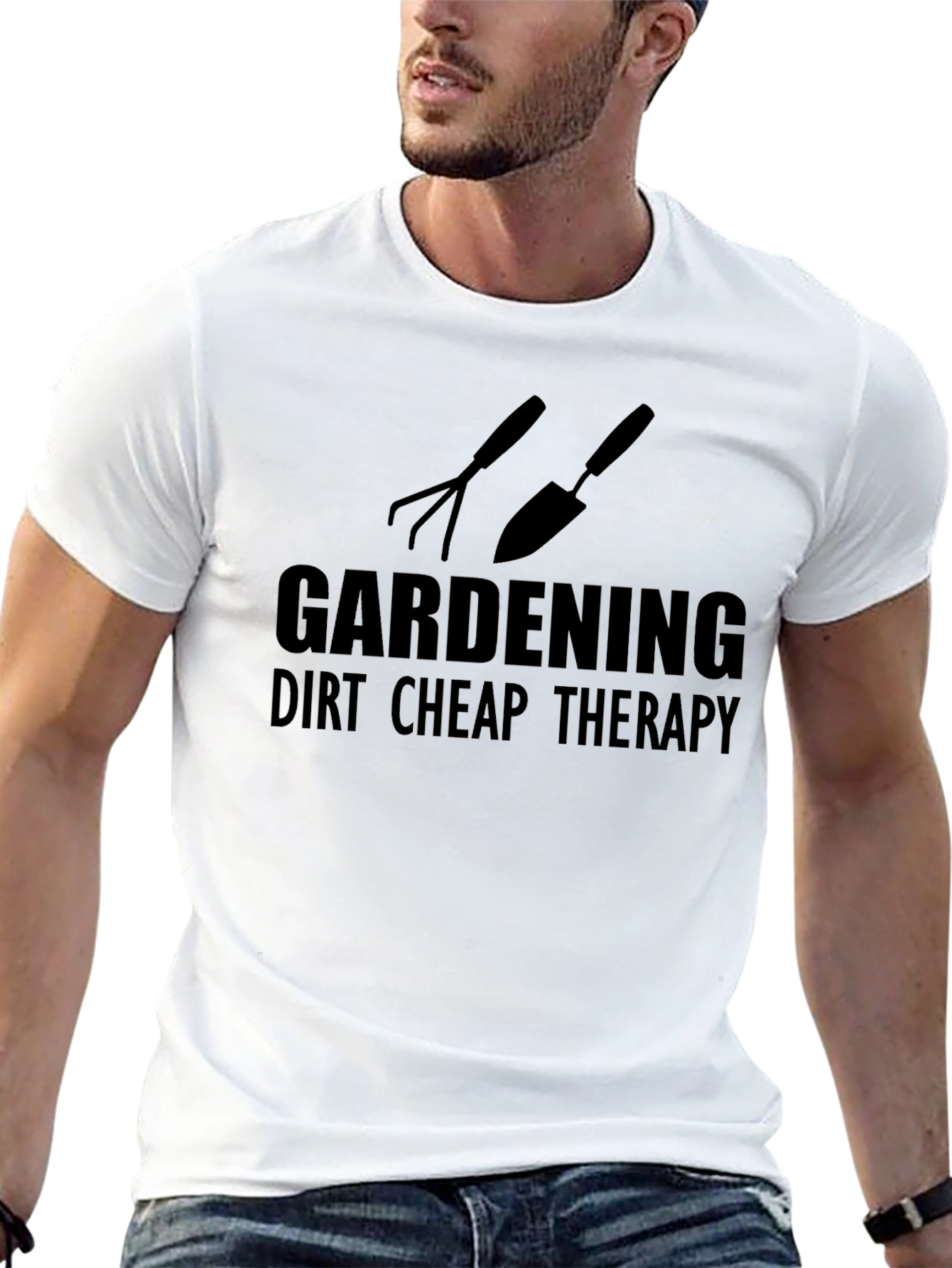 Gardening Therapy Graphic Tee - Relax and Dig In!