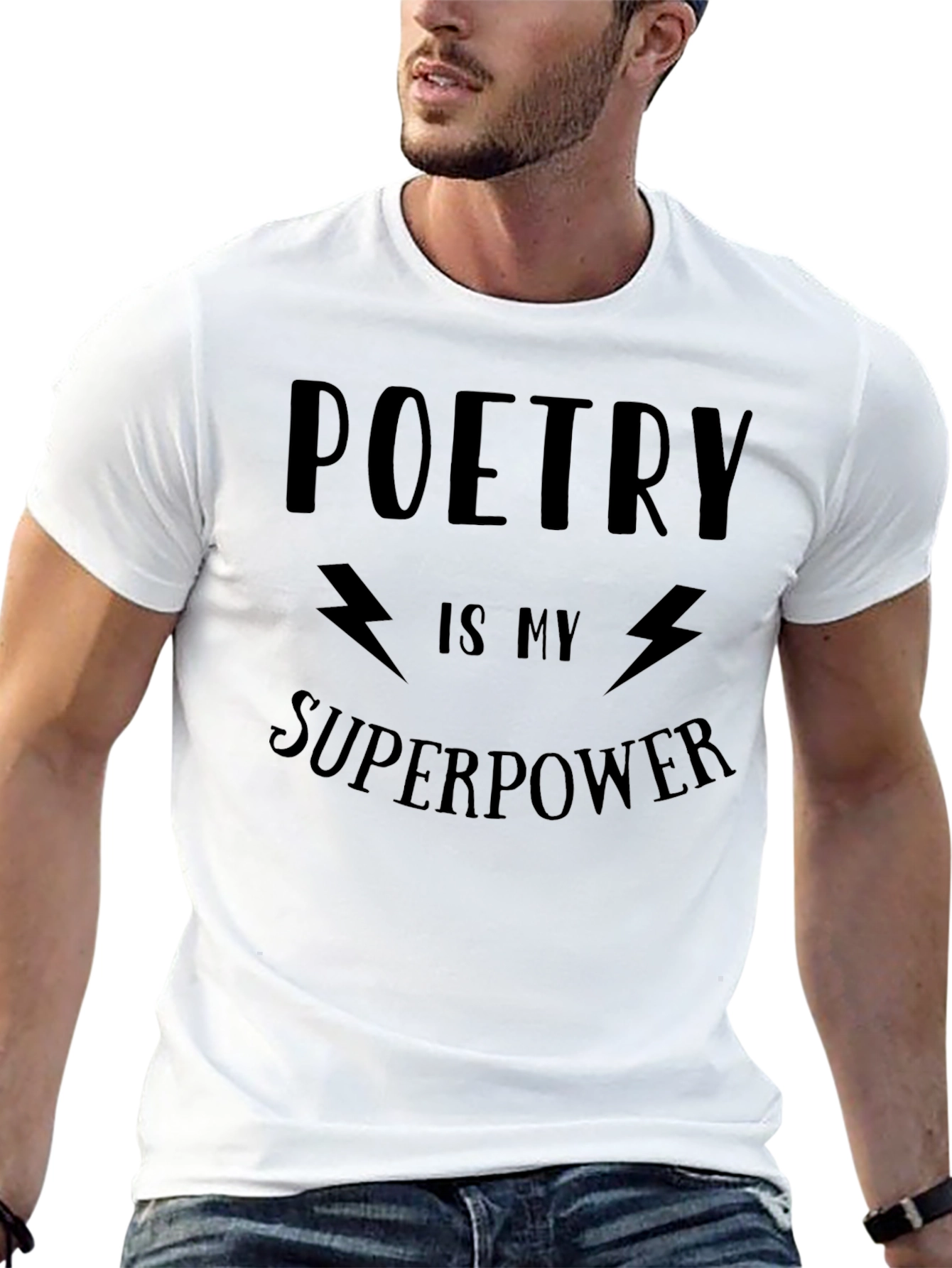 Poetry is My Superpower Black T-Shirt