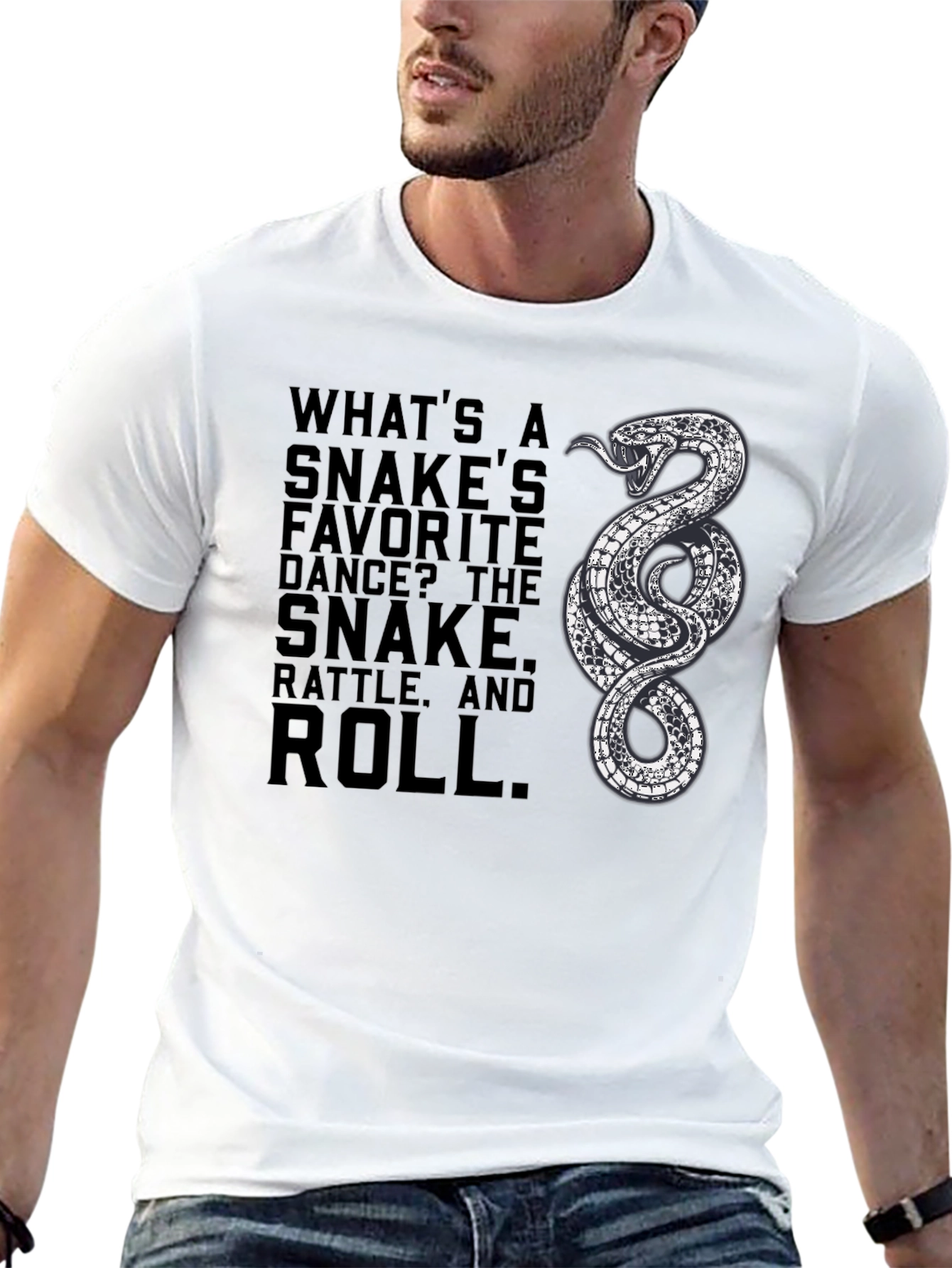 Snake Rattle and Roll Graphic Tee - Black