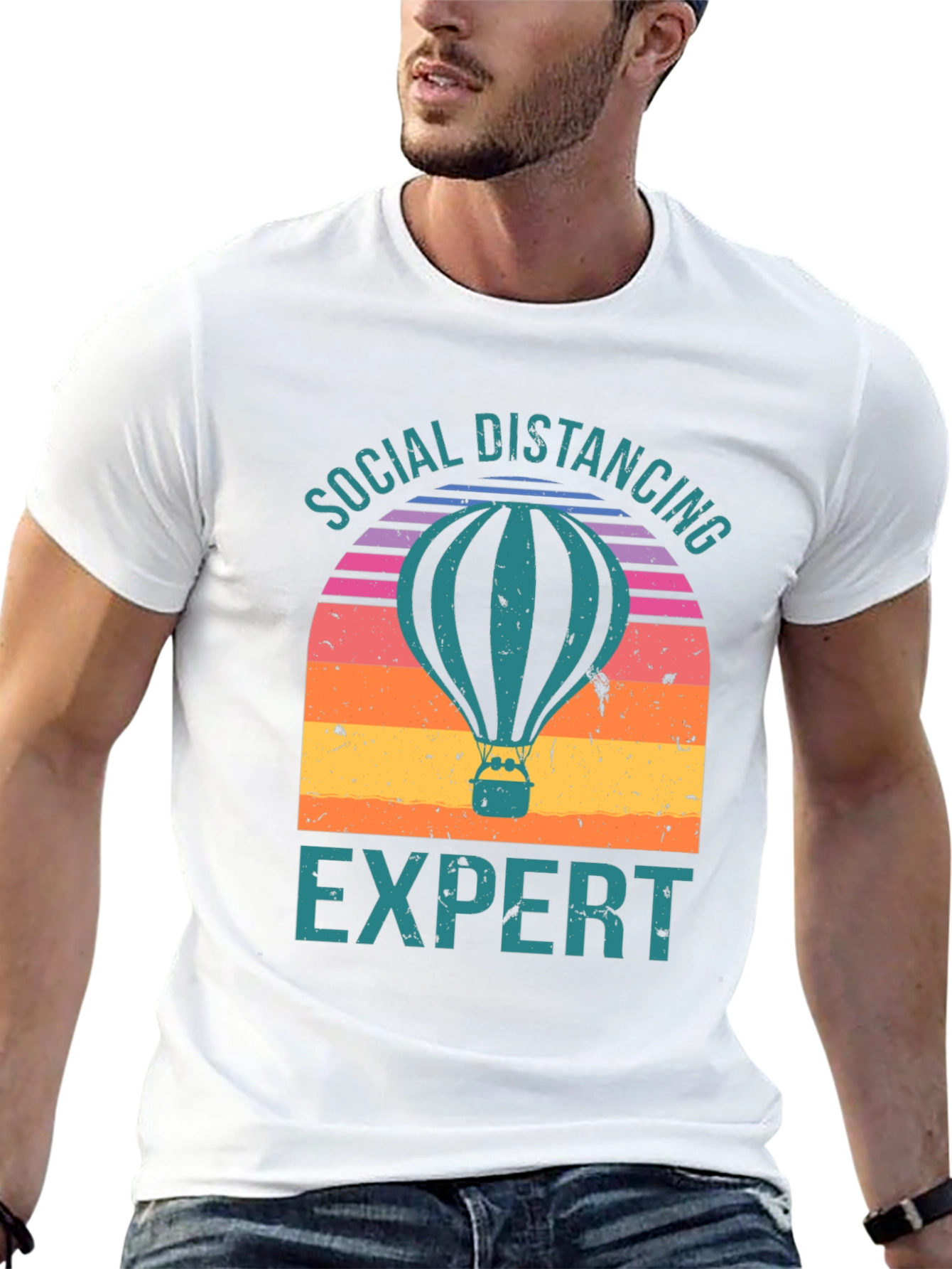 Social Distancing Expert Hot Air Balloon T-Shirt