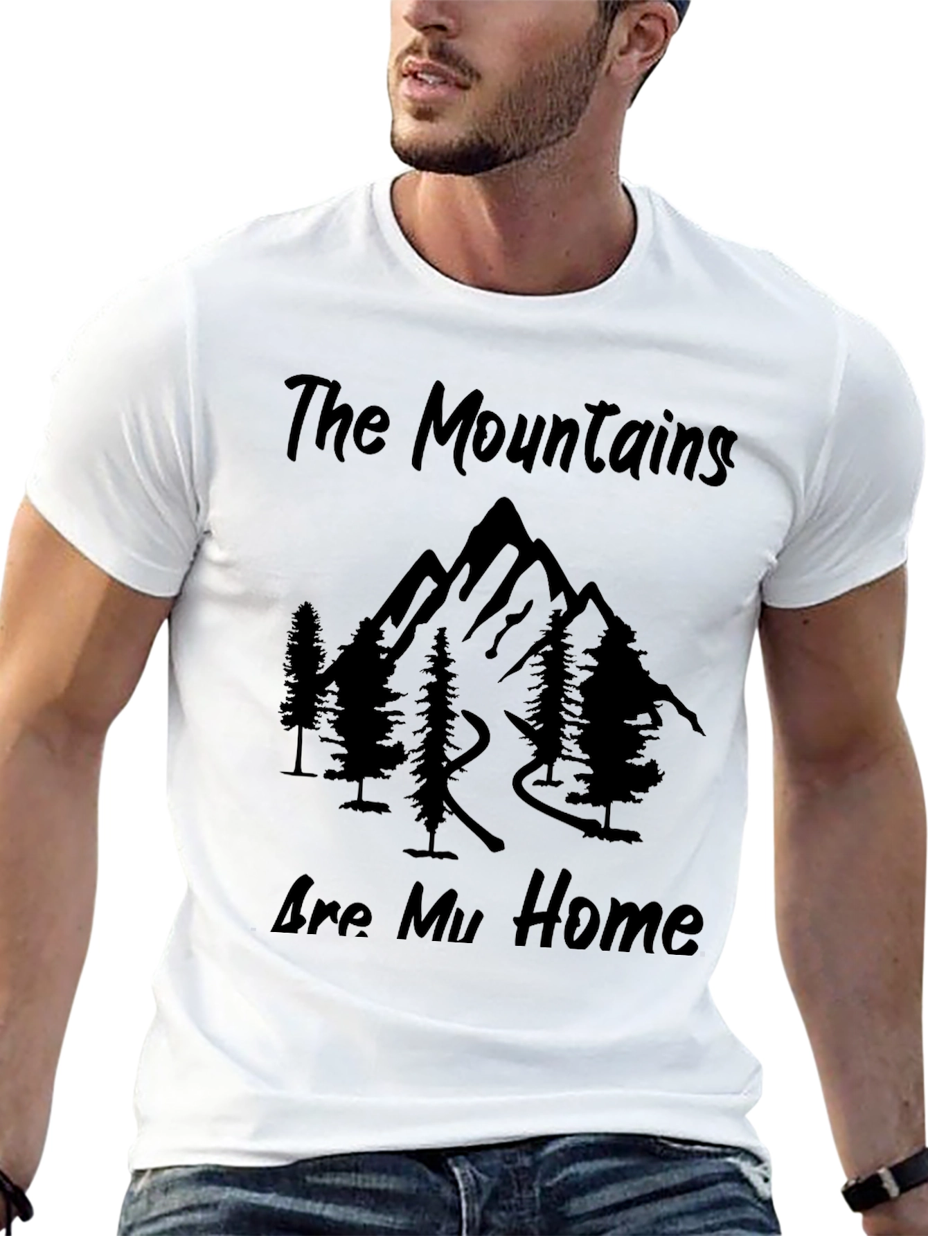 Mountains Are My Home Graphic Tee - Black