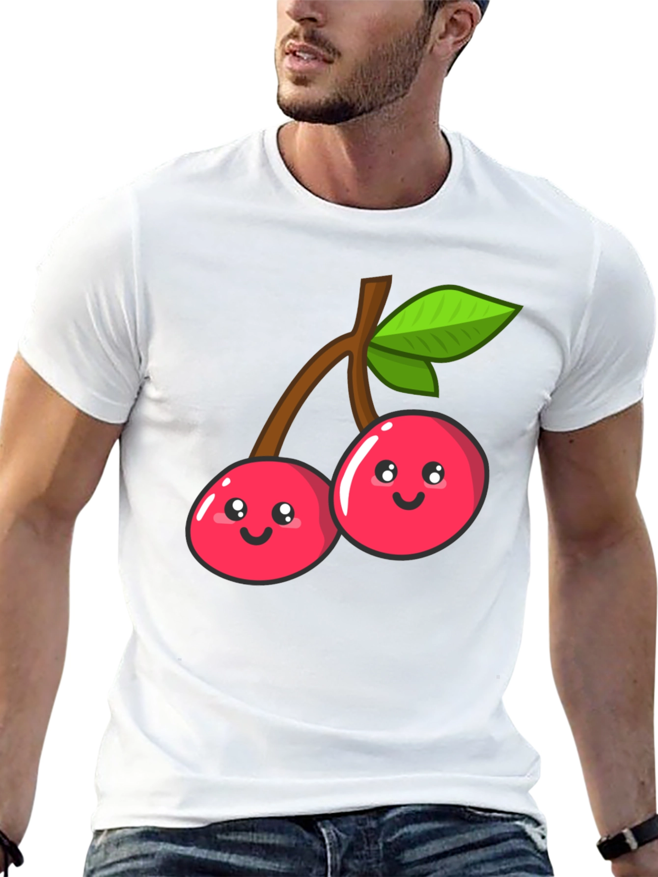 Cute Cherry Graphic Tee - Unisex Black T-Shirt