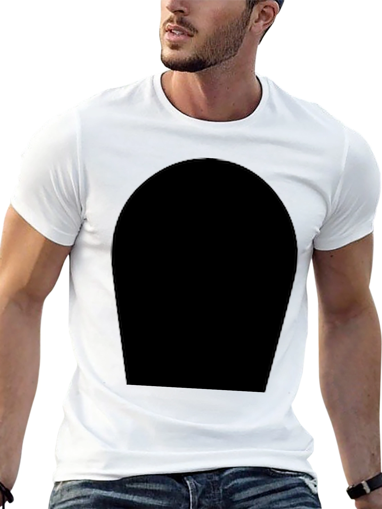 Mens Black Crew Neck T-Shirt - Modern Style