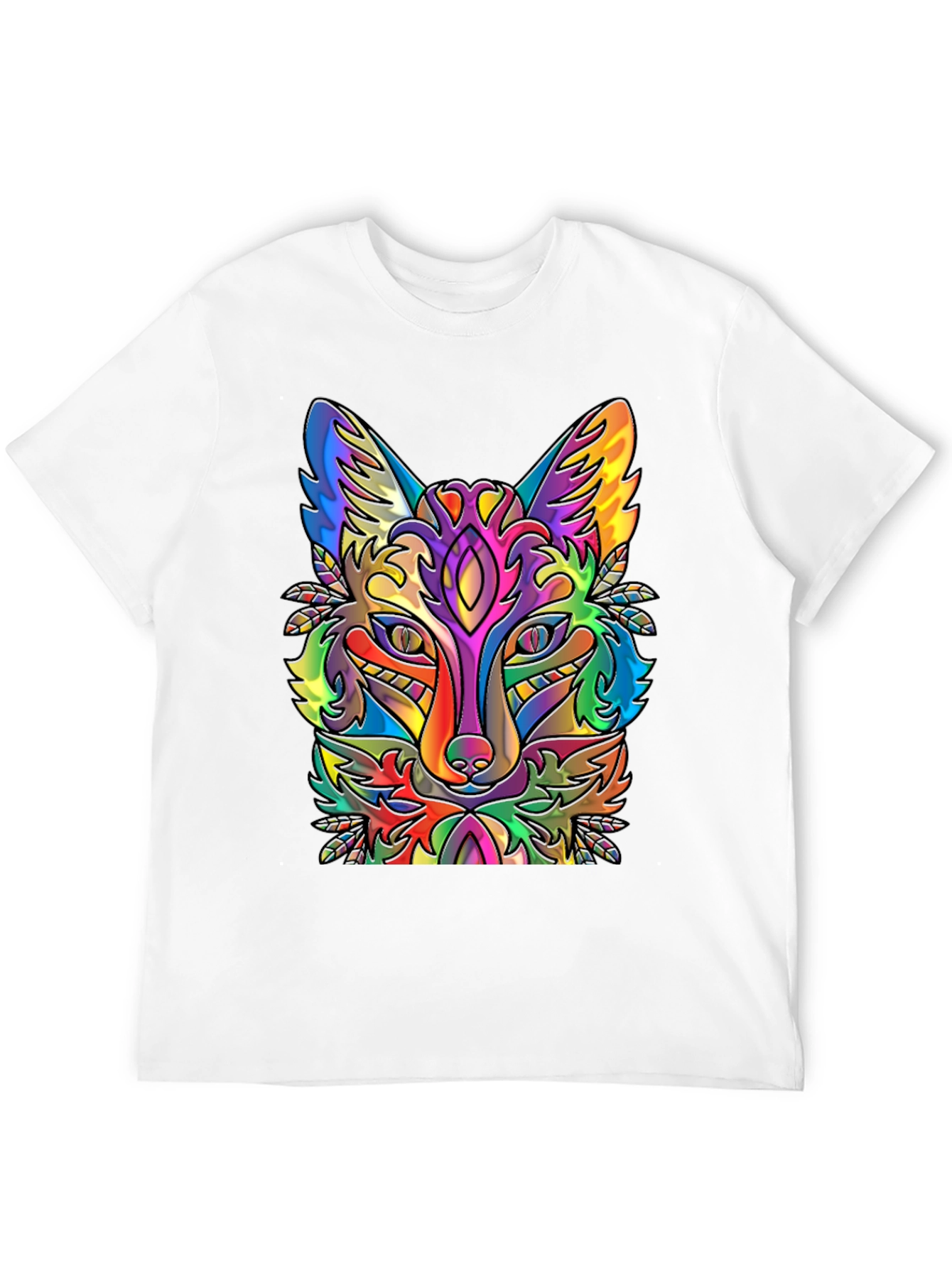 Psychedelic Fox Graphic T-Shirt - Vibrant Animal Tee