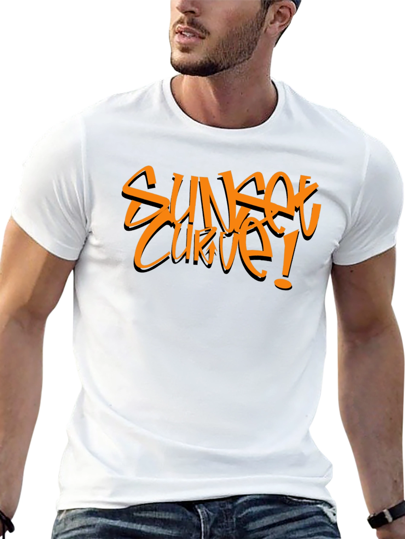 Sunset Curve Graphic Tee - Bold Style