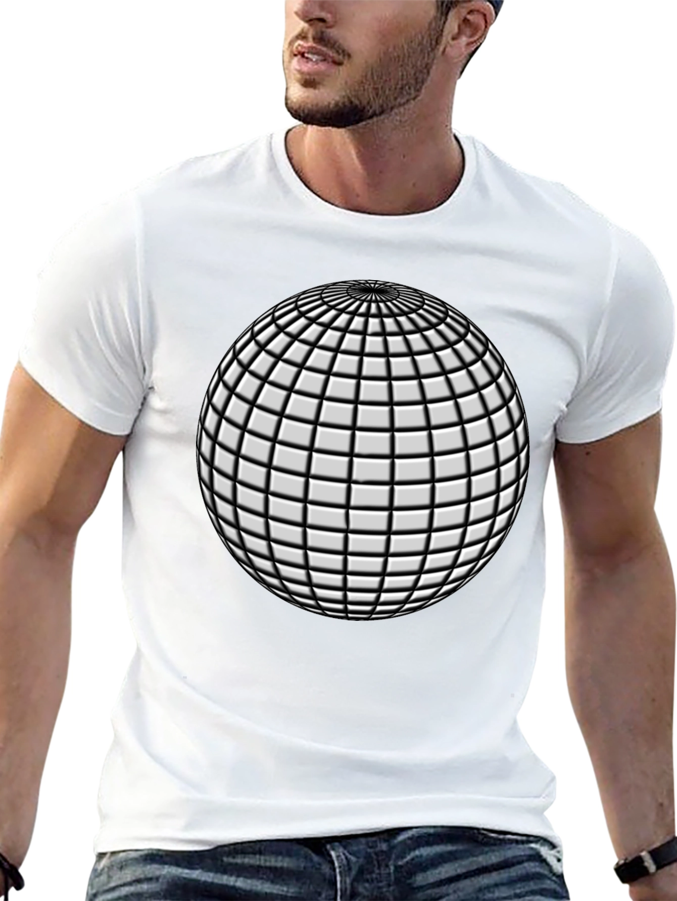 Geometric Sphere Graphic T-Shirt - Modern Design