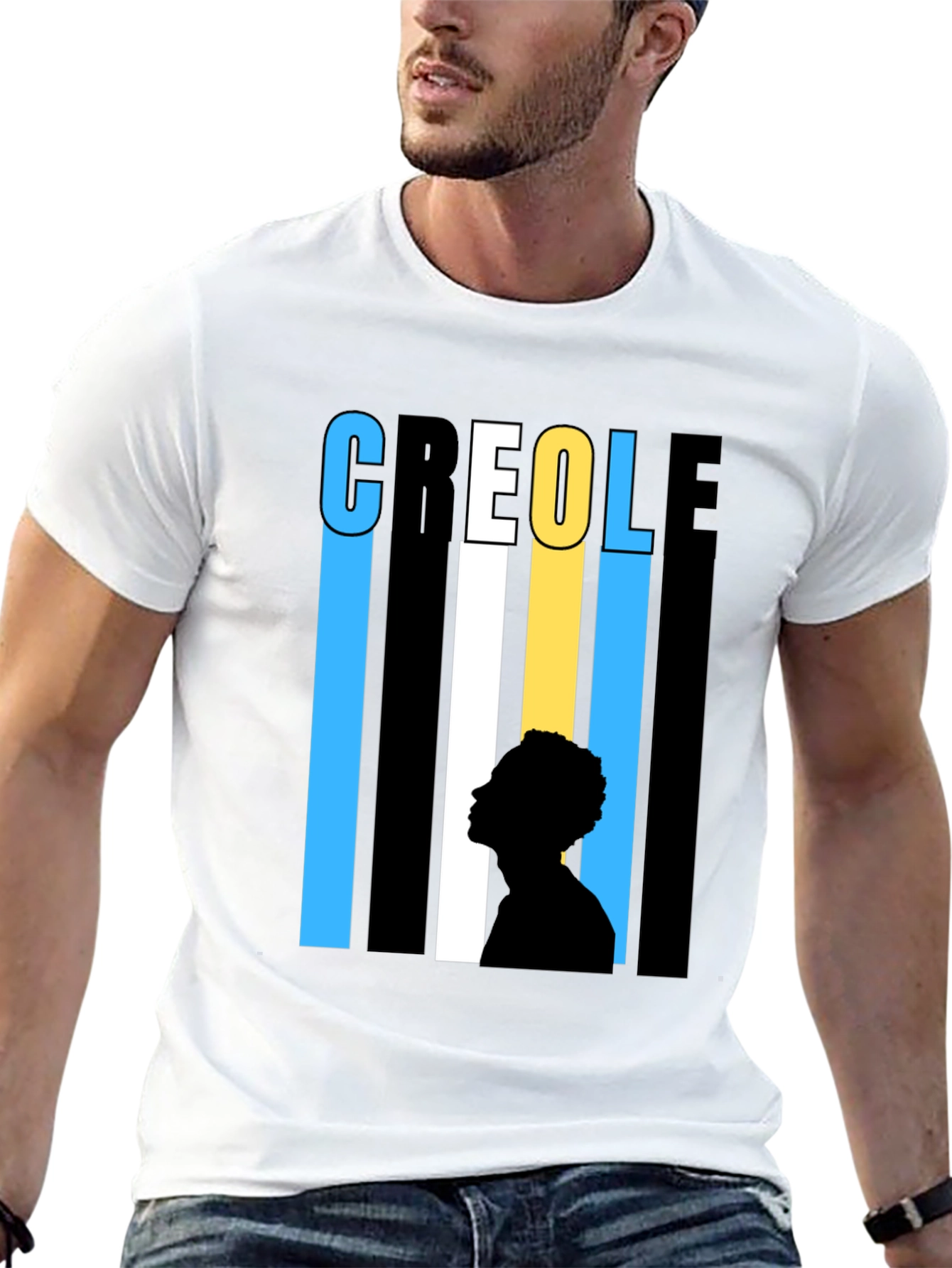 Creole Silhouette Graphic T-Shirt - Stylish Black Tee