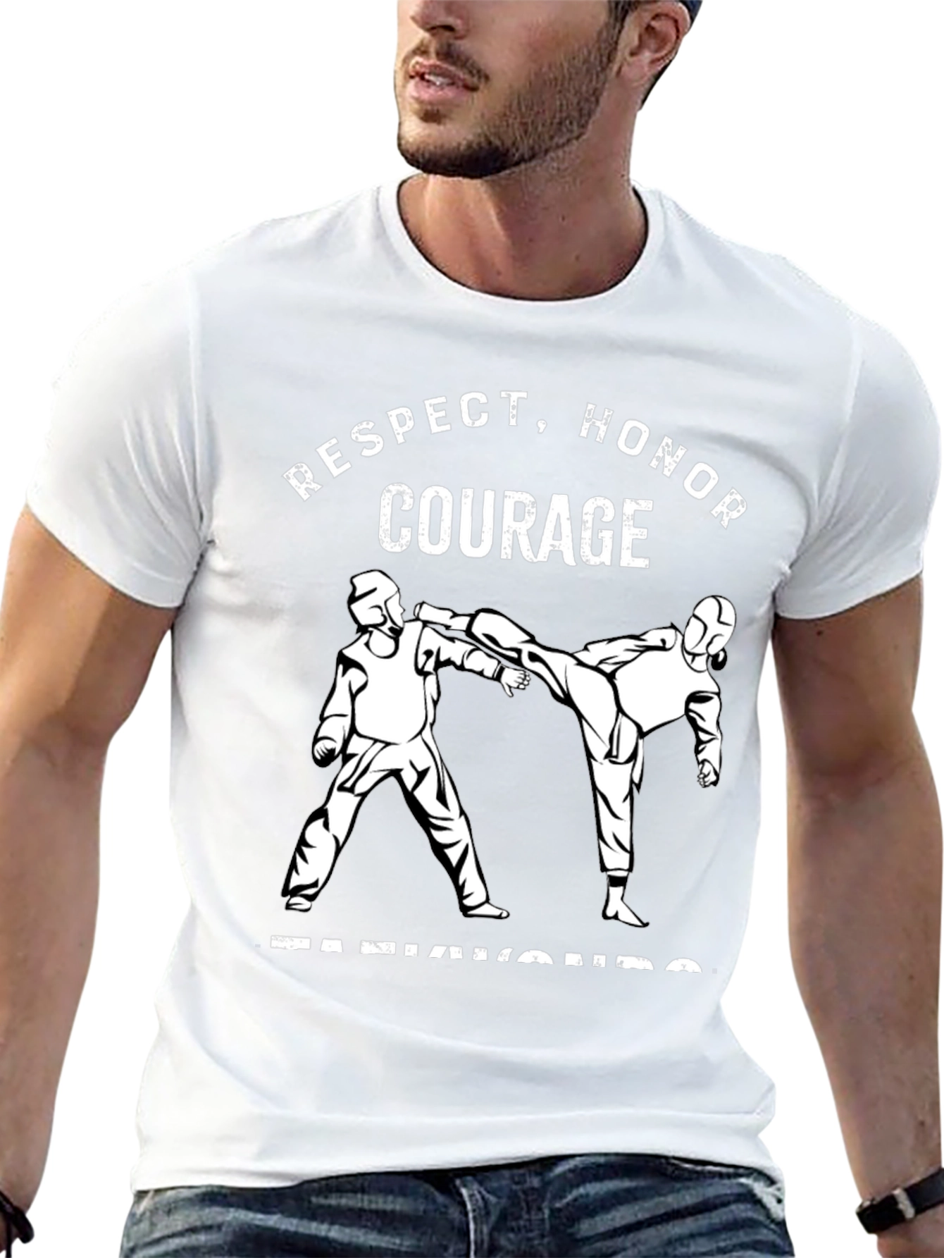 Respect Honor Courage Taekwondo Black T-Shirt