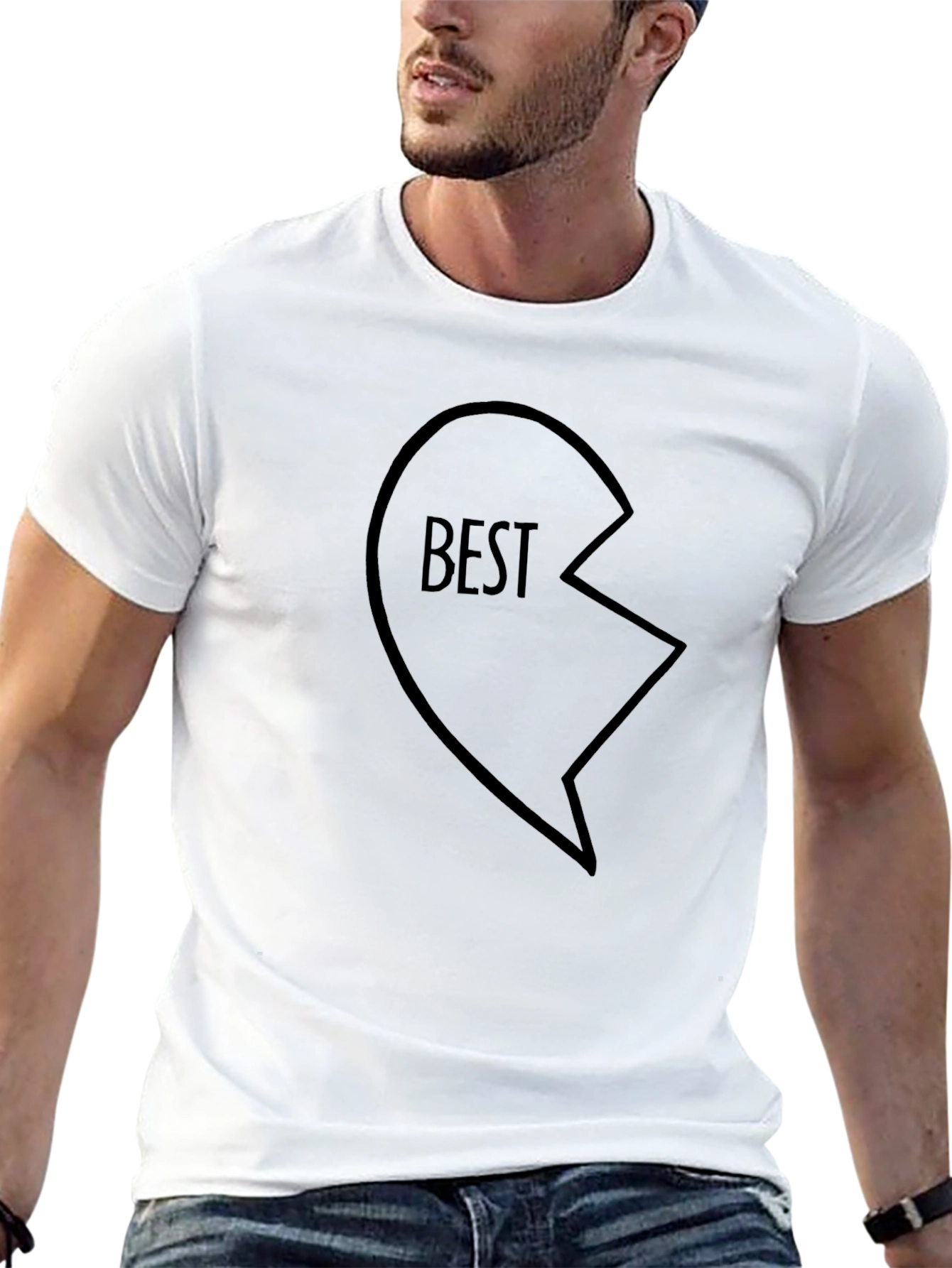 Best Friends Matching Half Heart T-Shirt