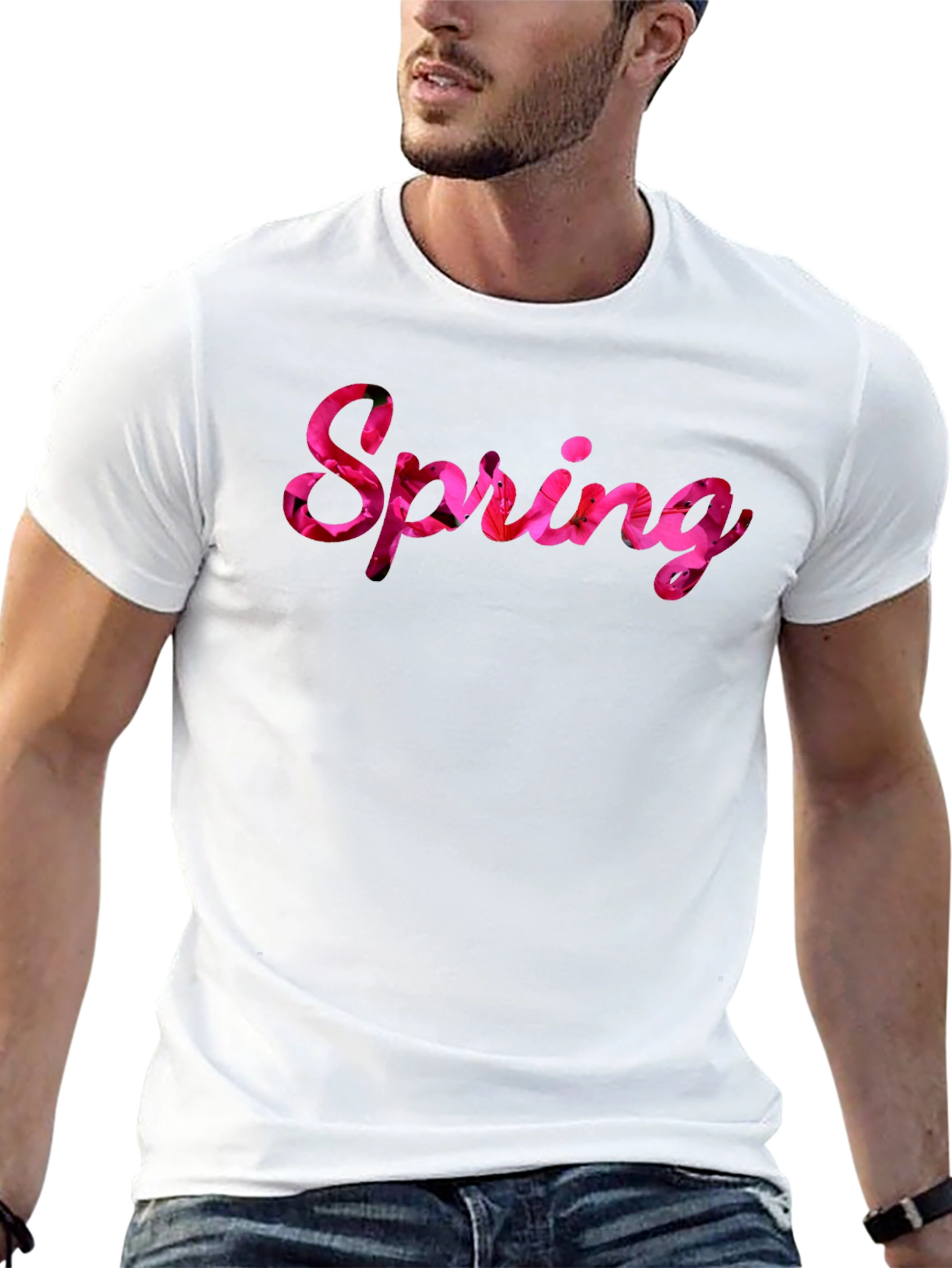 Spring Floral T-Shirt - Black Casual Tee