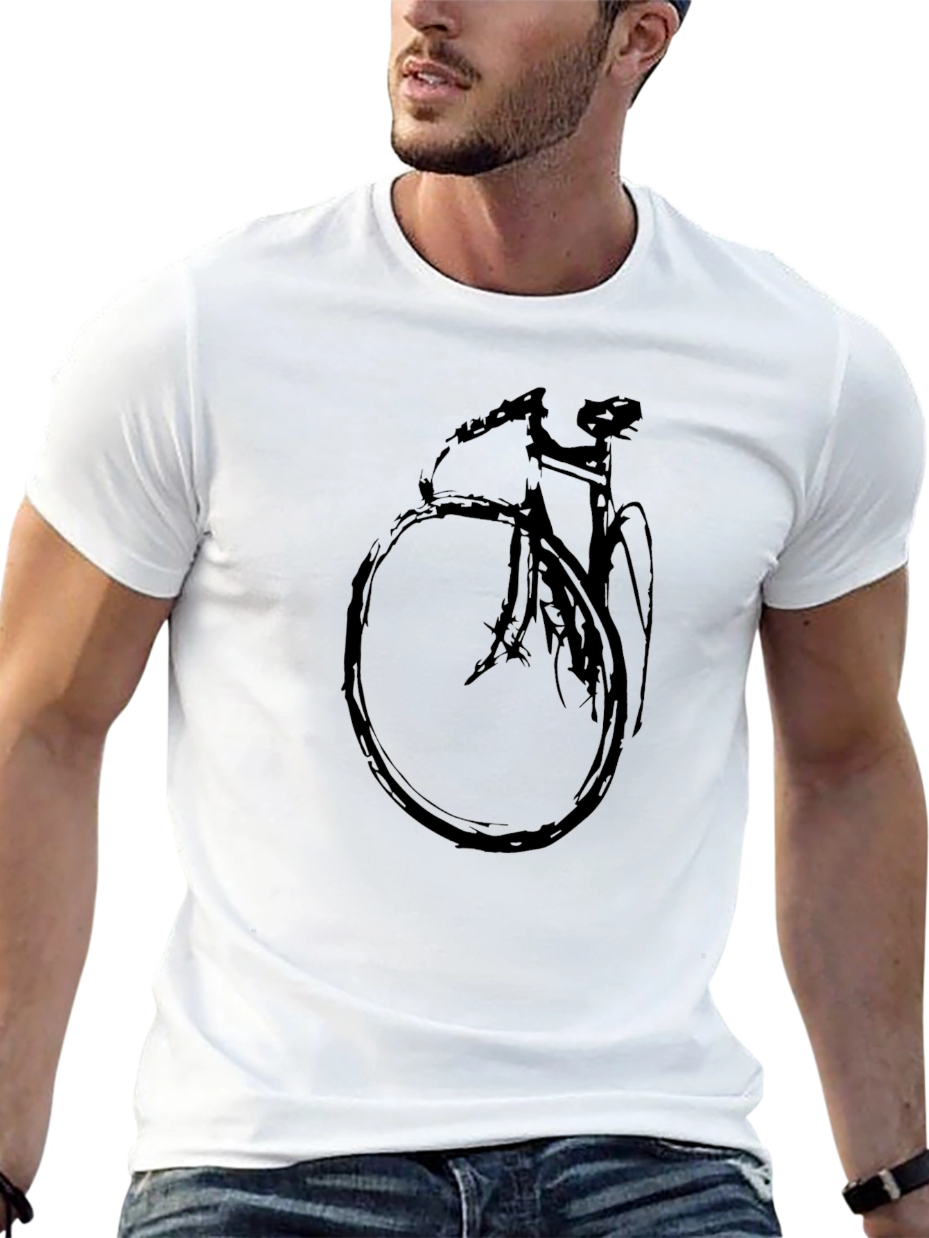 Mens Black Bike Graphic Tee
