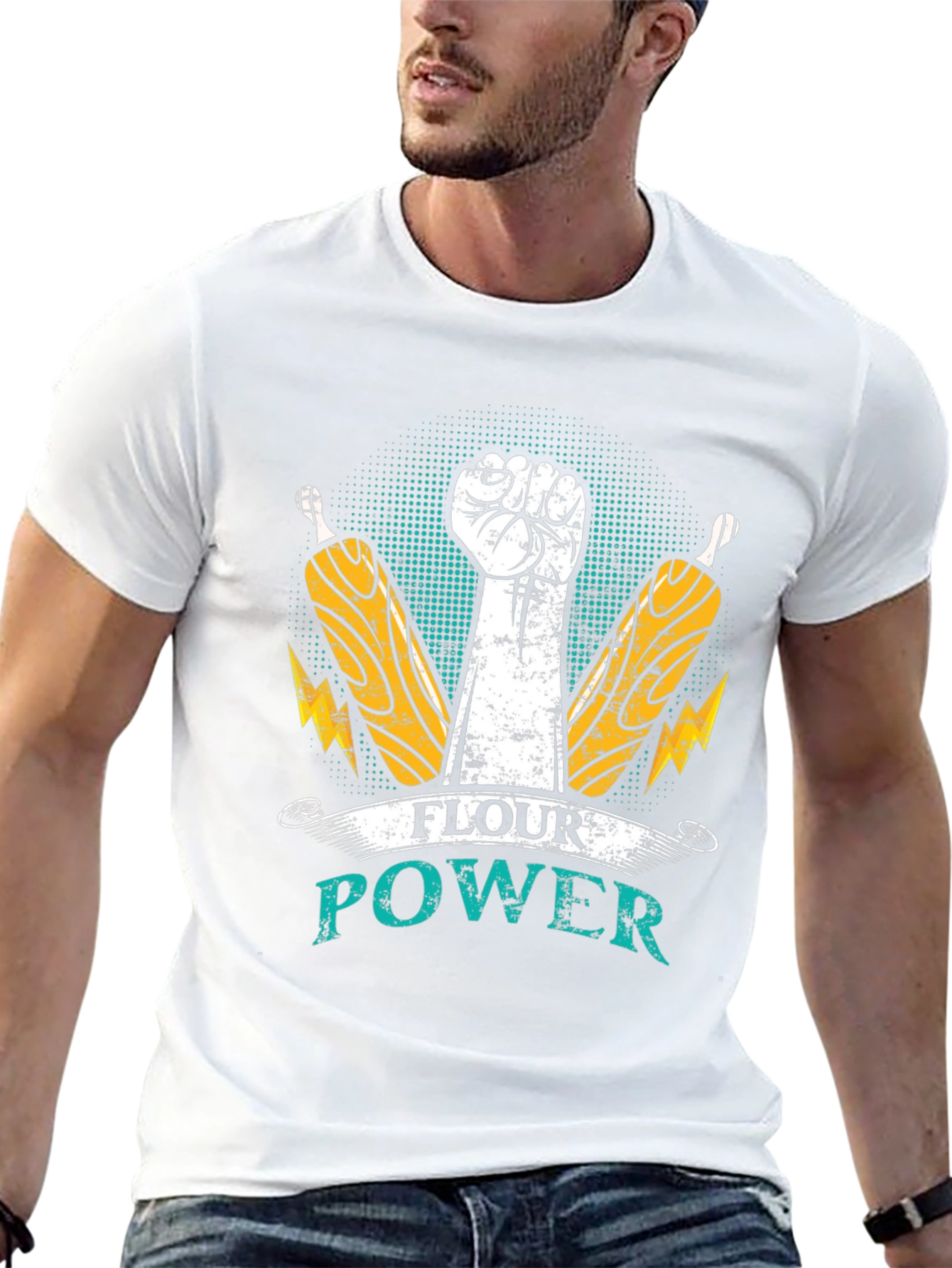 Flour Power T-Shirt - Bakers Fist Design