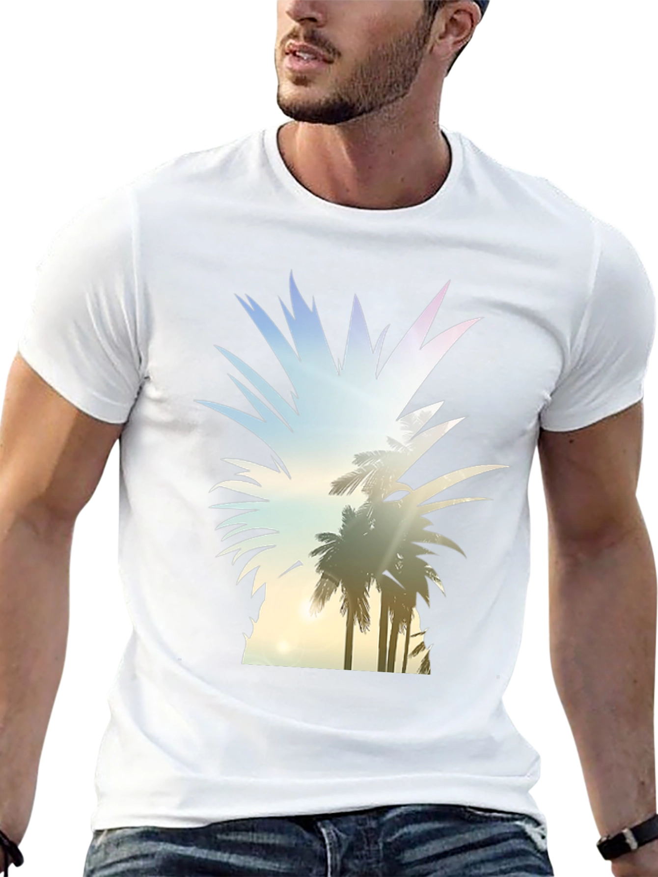 Tropical Pineapple Graphic Tee - Black T-Shirt