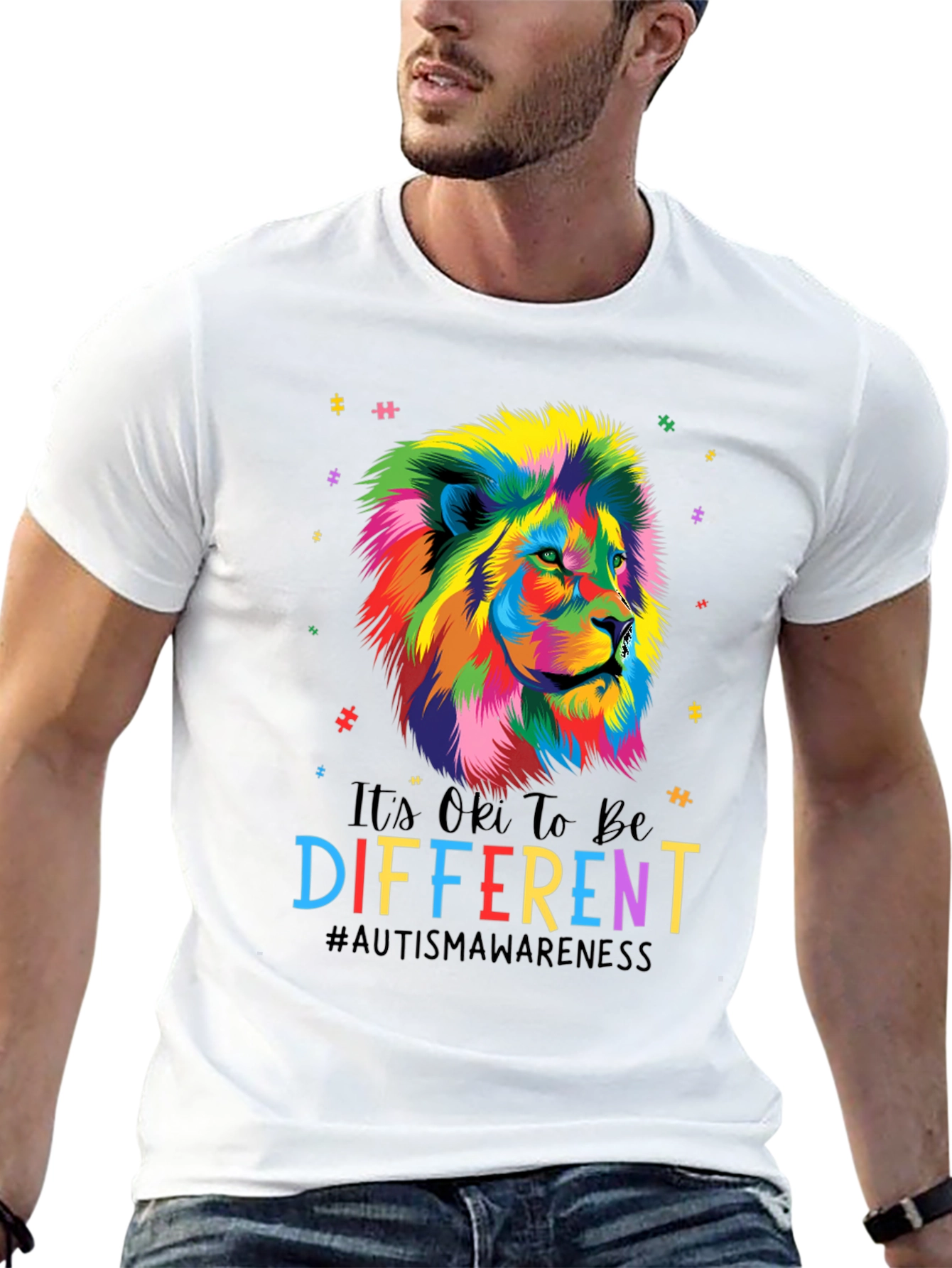 Autism Awareness Lion Graphic Tee