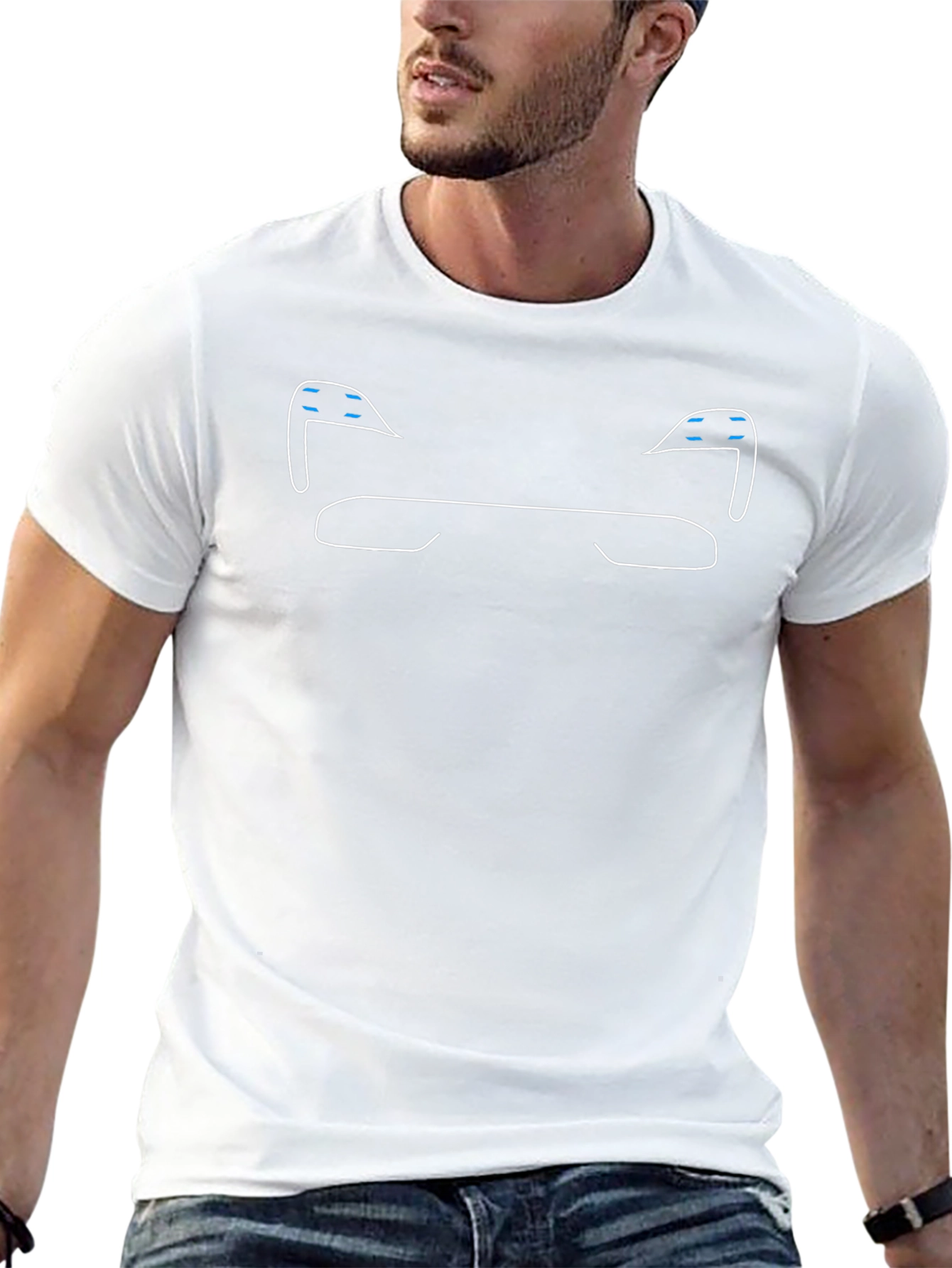 Minimalist Car Line Art Black T-Shirt