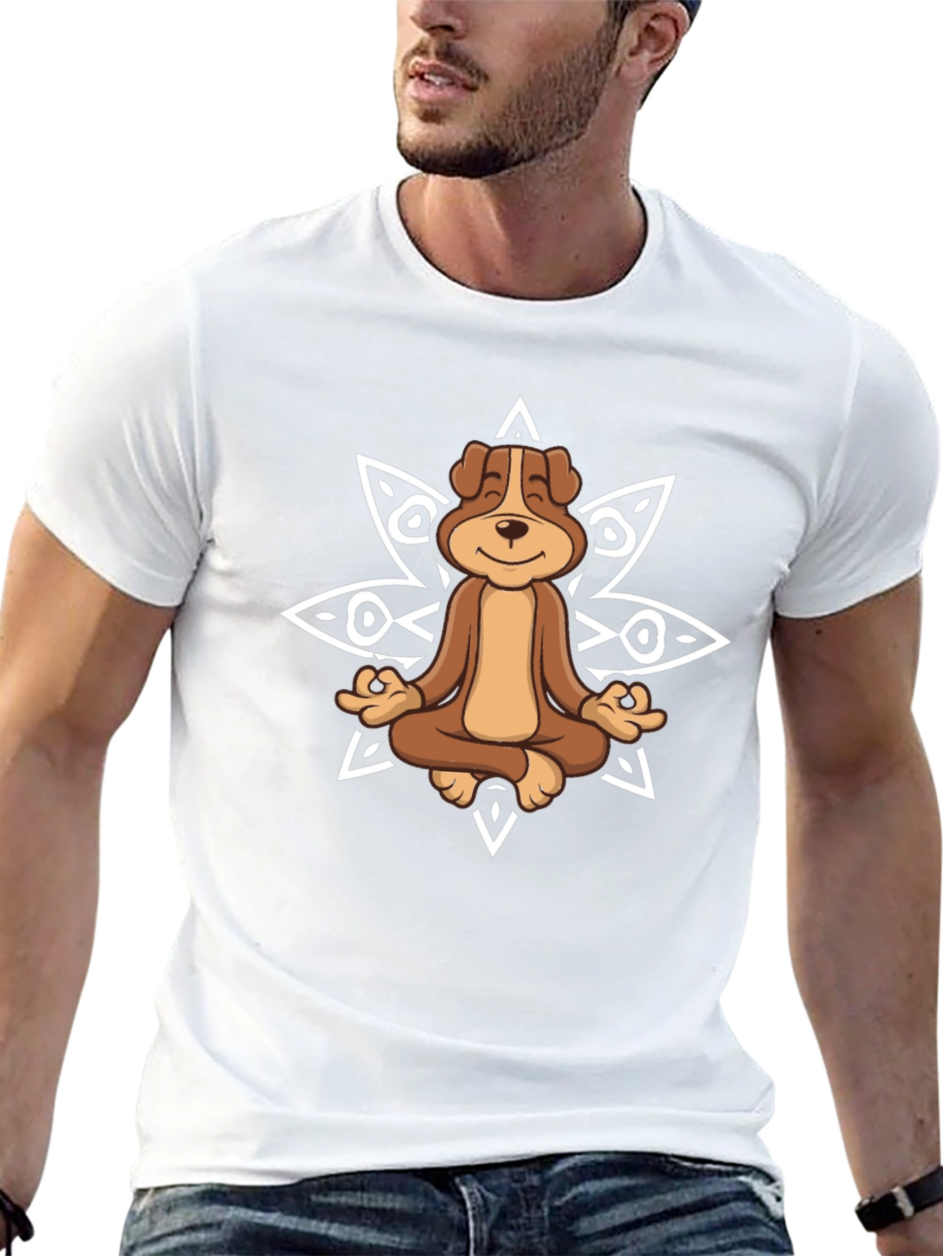 Meditating Dog Graphic Tee - Relaxed Fit