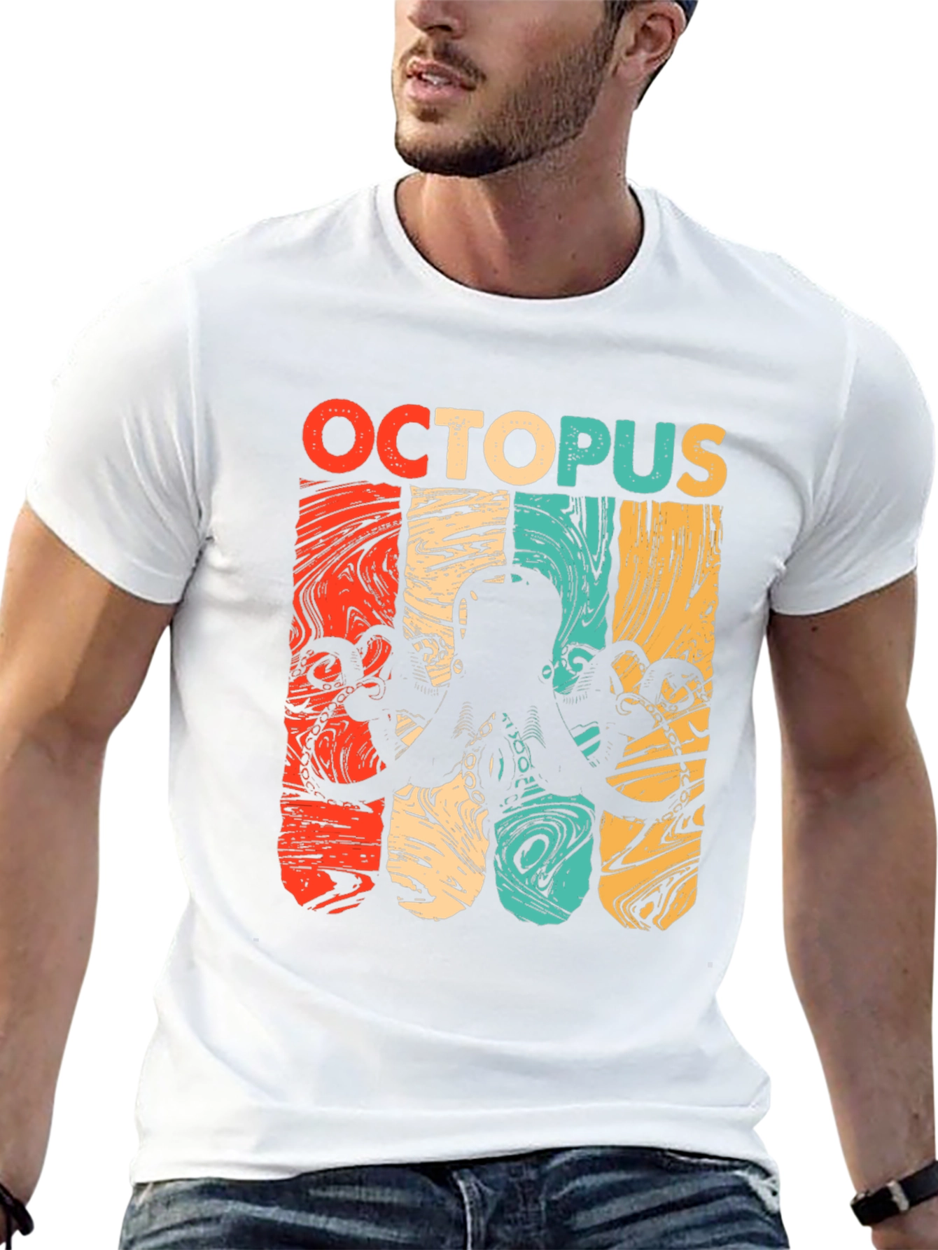 Retro Octopus Graphic T-Shirt - Cool Marine Life Tee