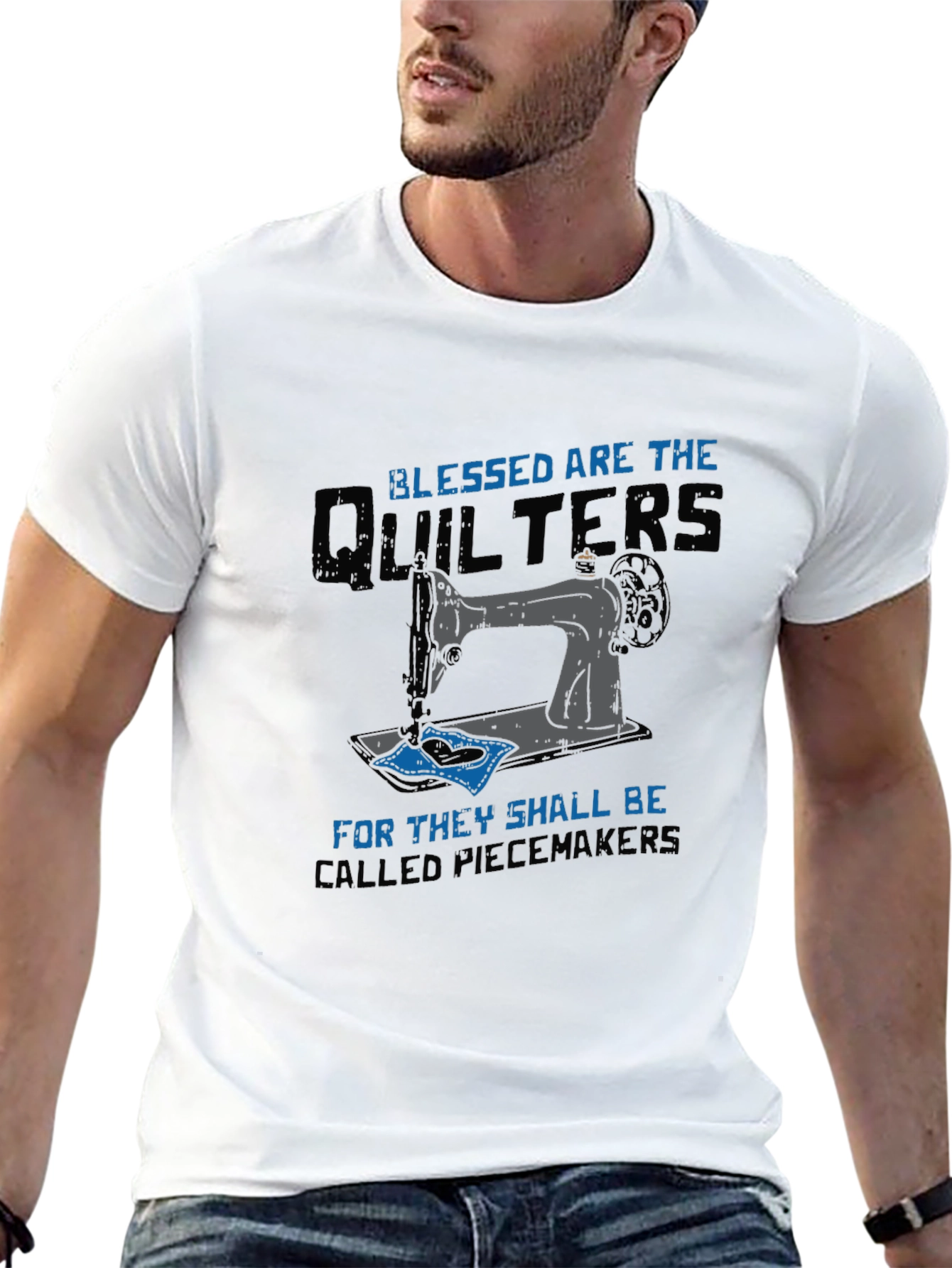 Blessed Quilters T-Shirt Sewing Machine Tee
