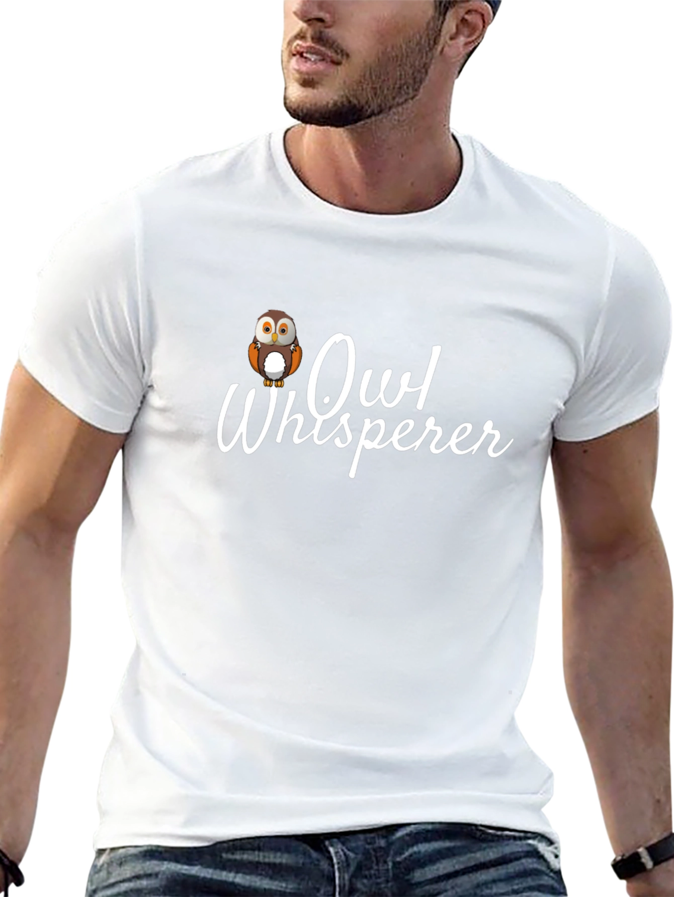Owl Whisperer Graphic Tee - Black Cotton T-Shirt