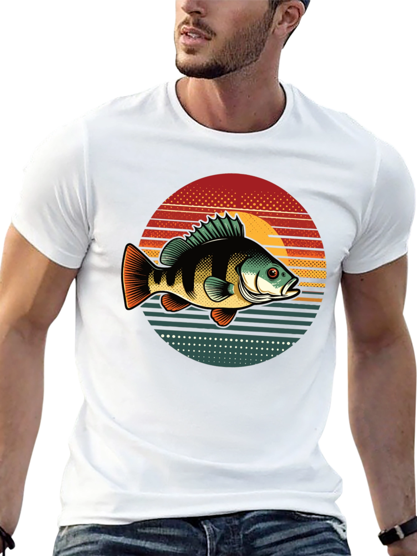 Retro Fish Graphic Tee - Sunset Style