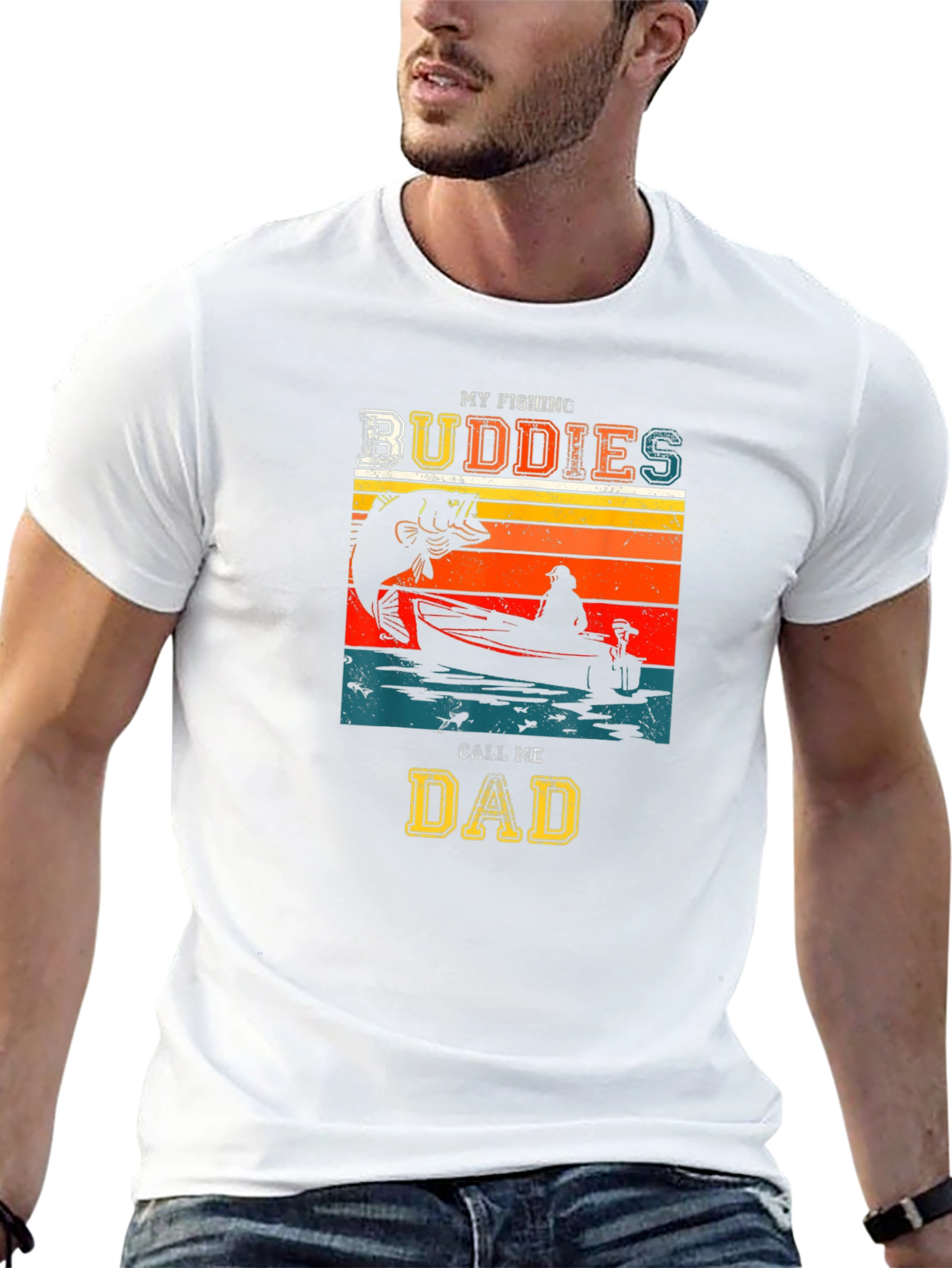 My Fishing Buddies Call Me Dad Black T-Shirt