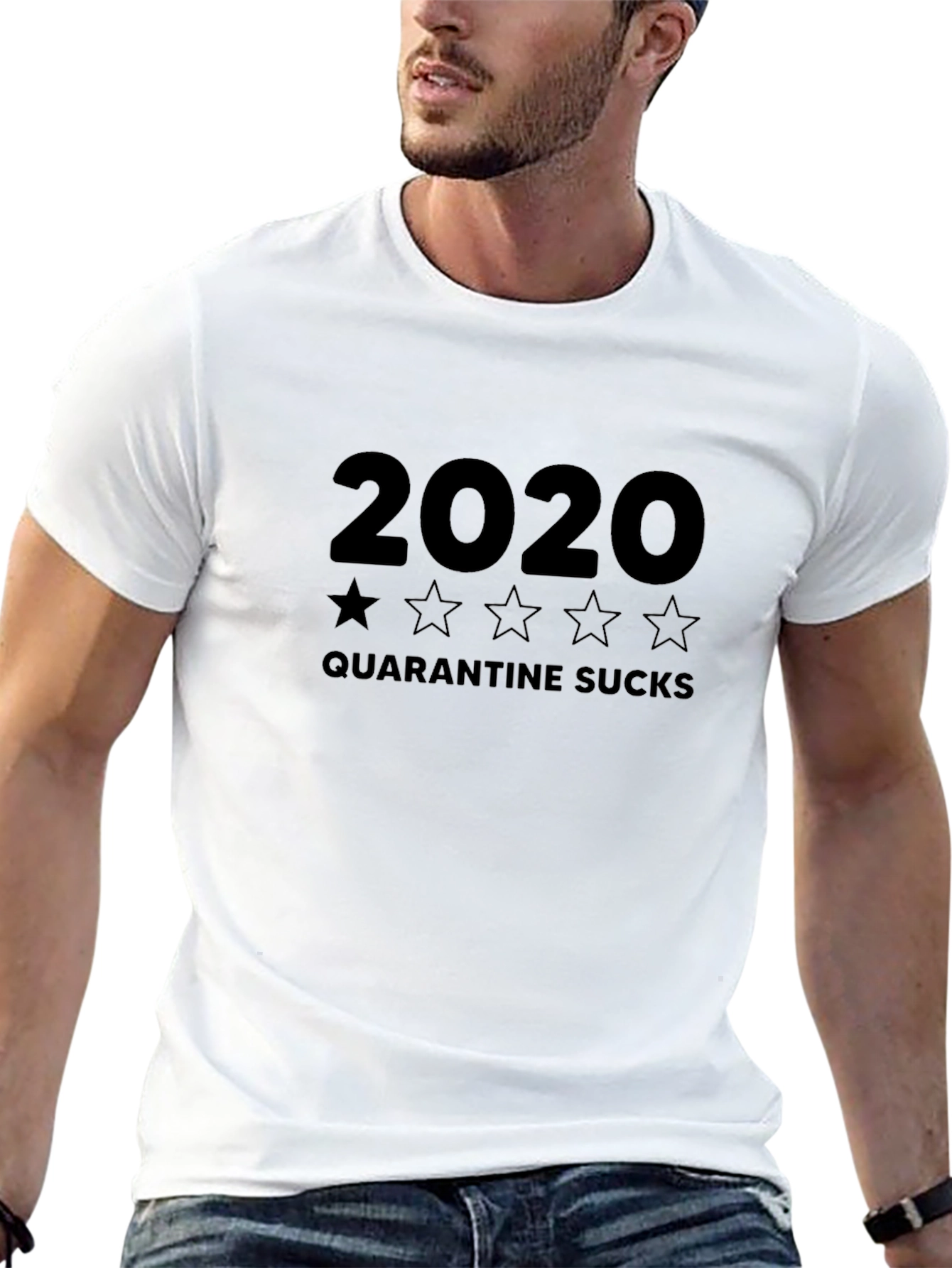 2020 Quarantine Sucks Graphic Tee - Black Cotton T-Shirt