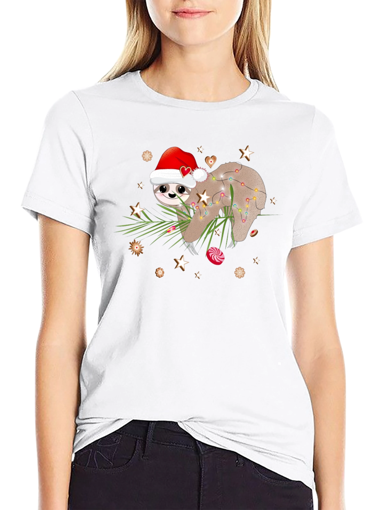 Festive Sloth Christmas T-Shirt