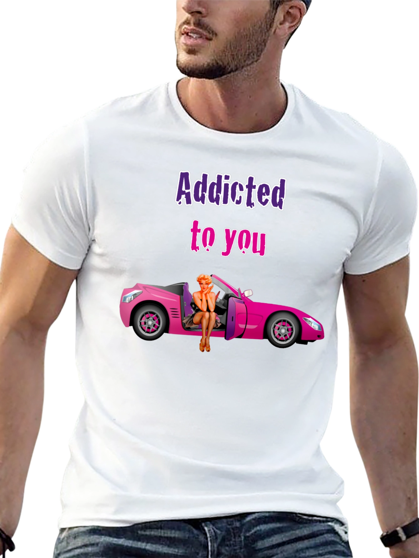 Addicted to You Graphic T-Shirt - Novelty Tee