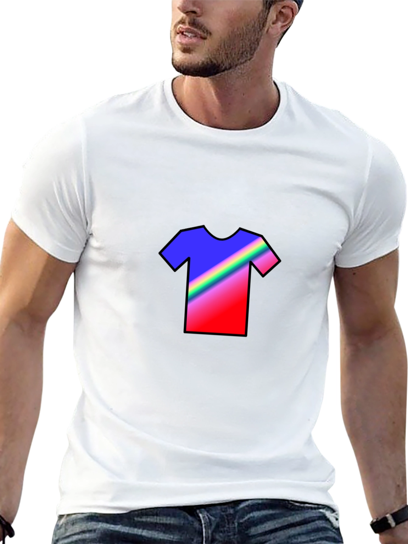 Rainbow Graphic Tee - Mens Black T-Shirt