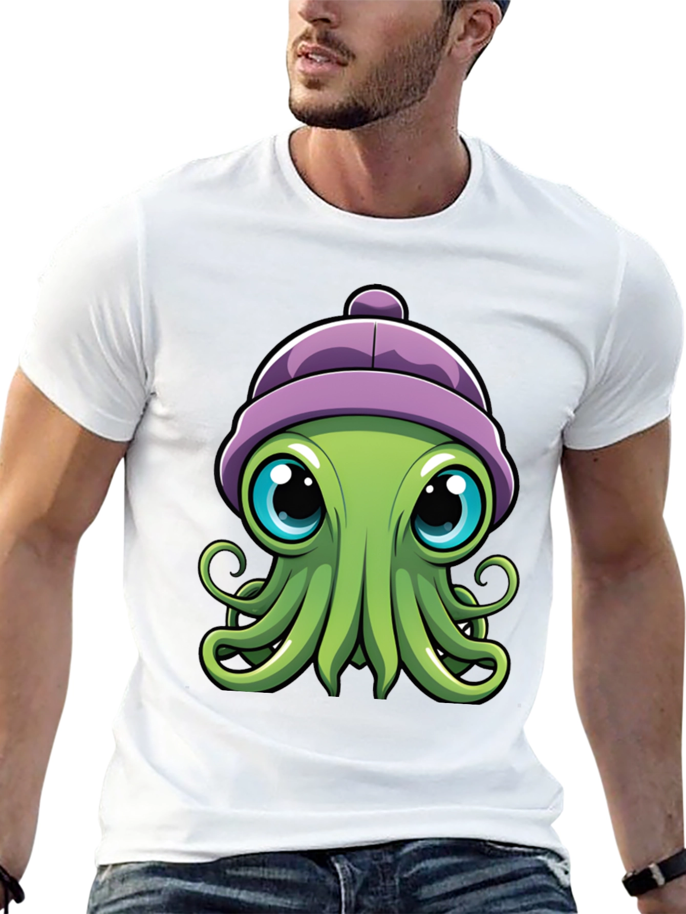 Cute Octopus T-Shirt - Cartoon Character Graphic Tee